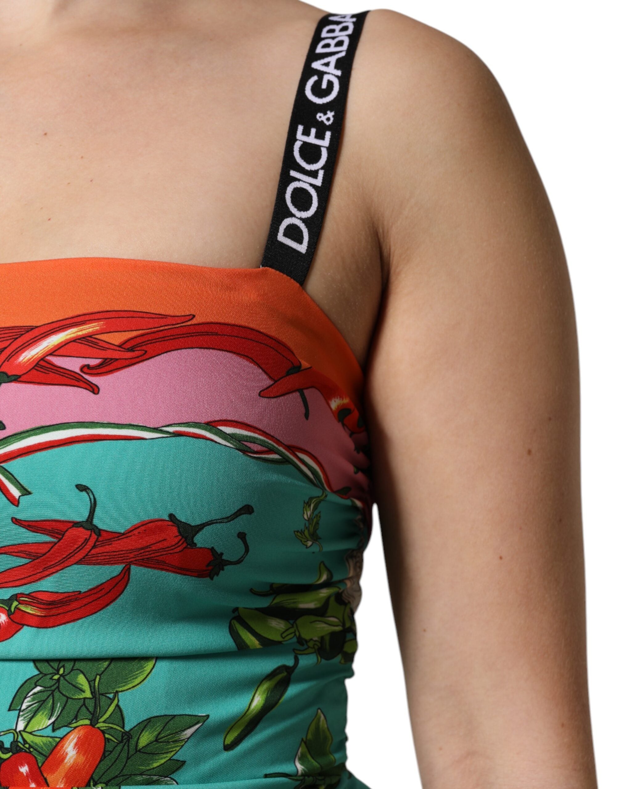 Dolce & Gabbana multicolor printed sleeveless silk midi dress-7
