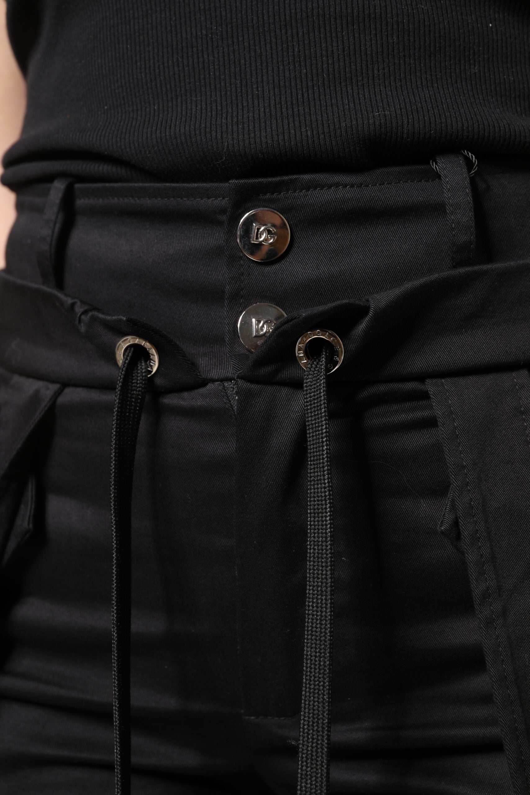 Pantalones cargo de algodón de talle alto negros de Dolce & Gabbana-6