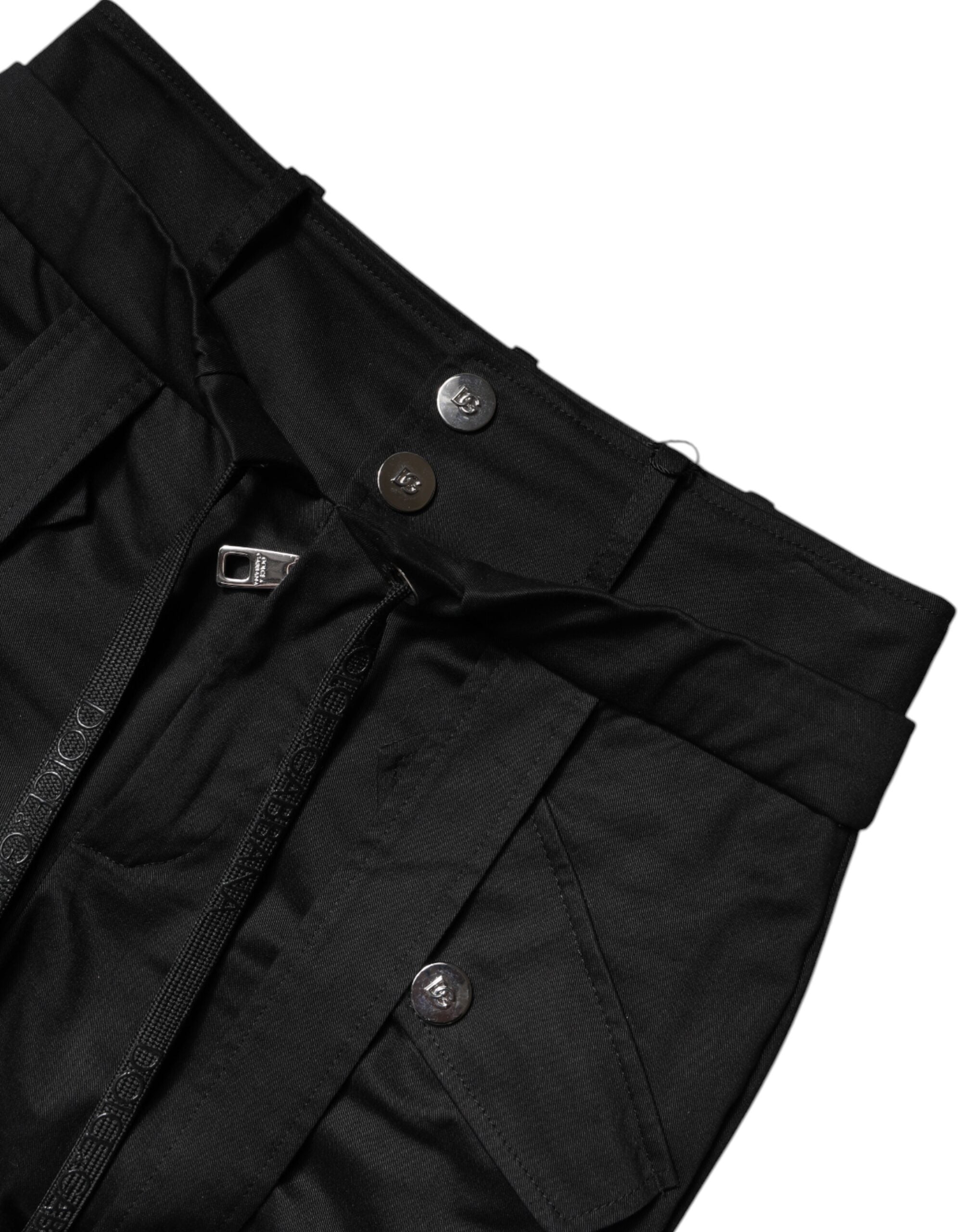 Pantalones cargo de algodón de talle alto negros de Dolce & Gabbana-7