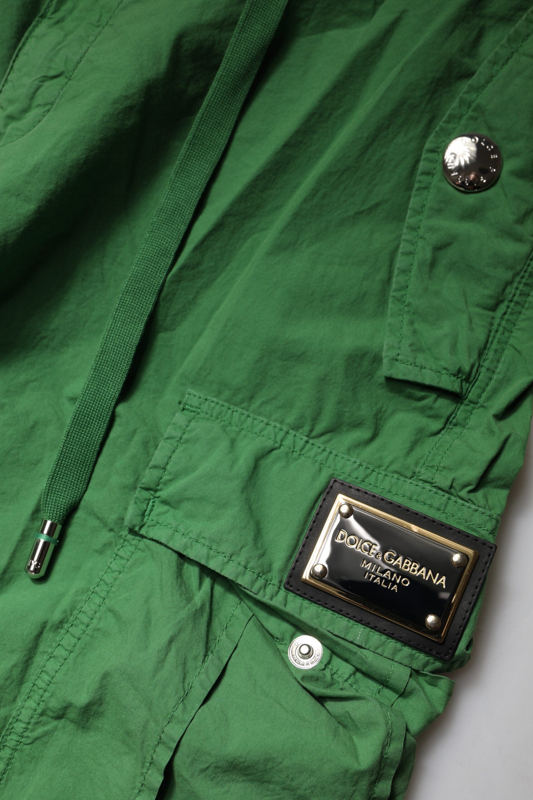 Dolce & Gabbana Green Cotton High-Waisted Cargo Trousers-6