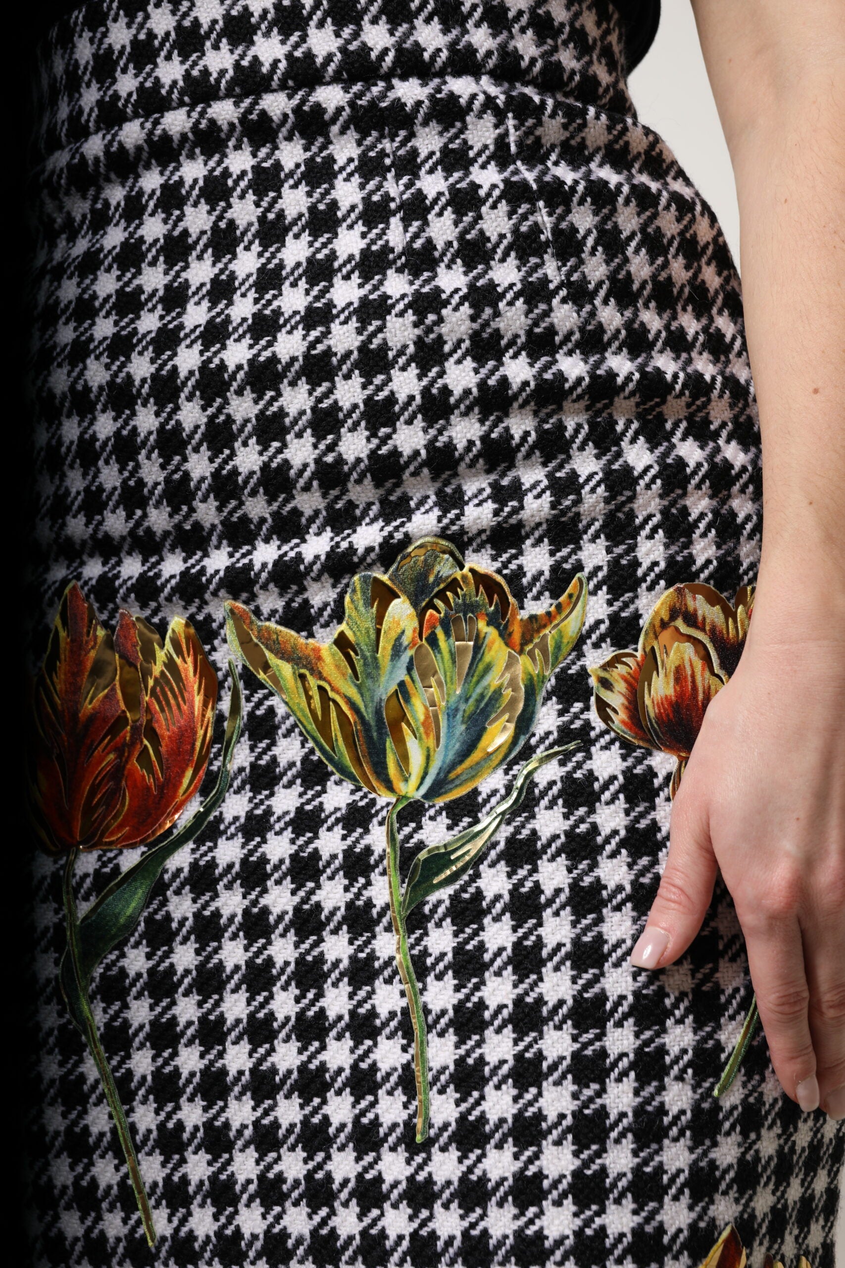 Falda tubo con estampado floral multicolor y cintura alta de Dolce & Gabbana-5