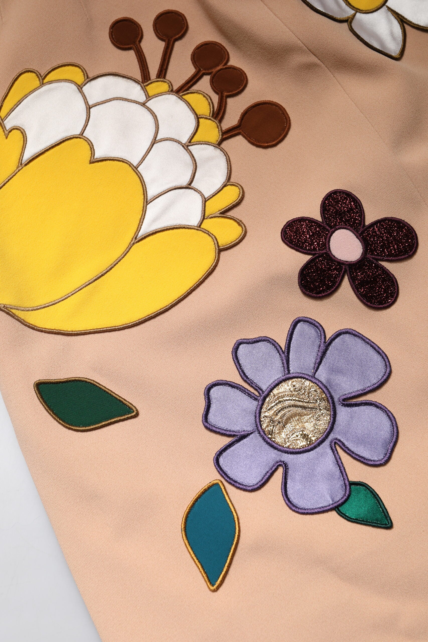 Dolce & Gabbana Beige Floral High-Waisted Pencil Skirt-7
