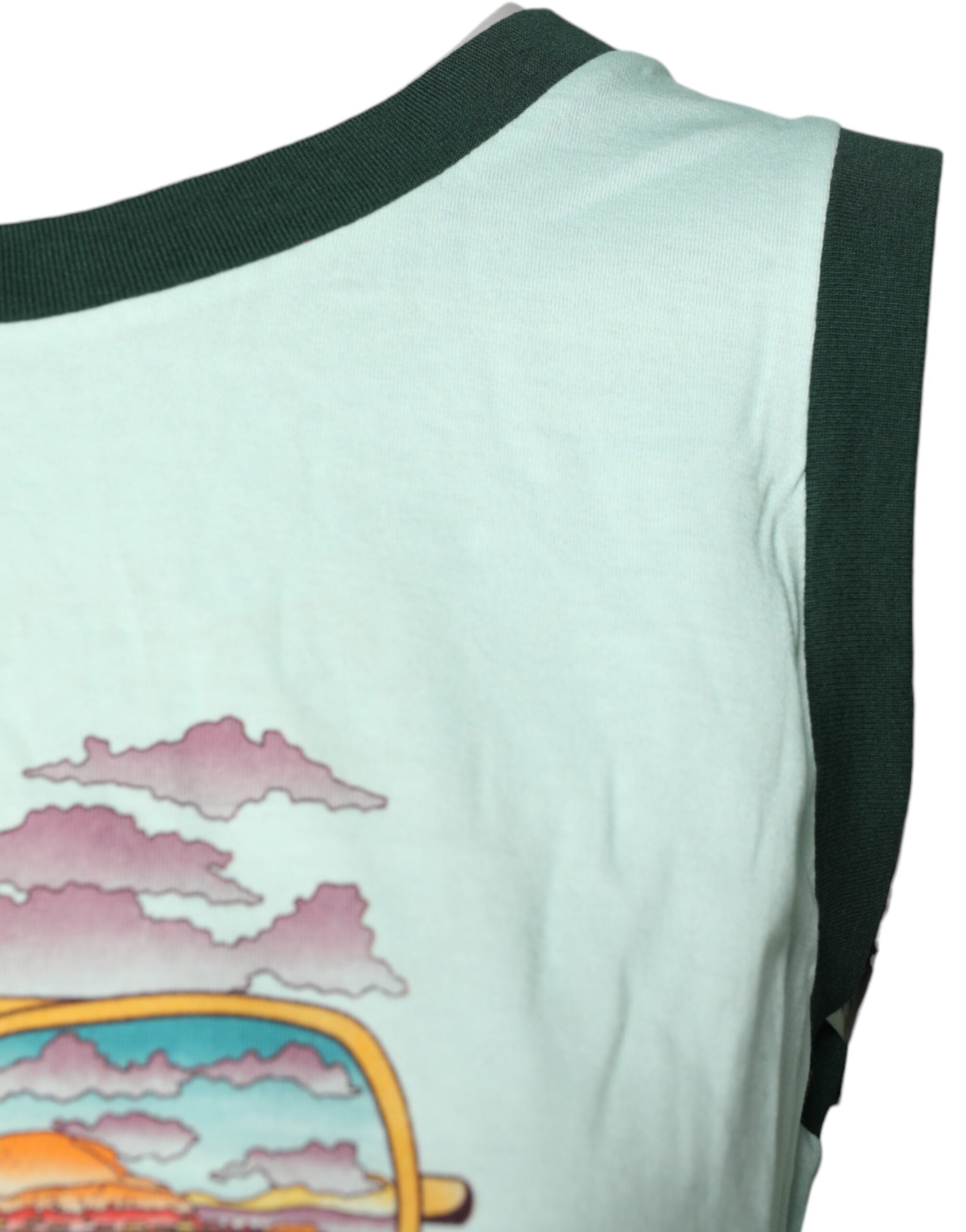 Camiseta sin mangas verde claro con estampado gráfico de Dolce & Gabbana-3