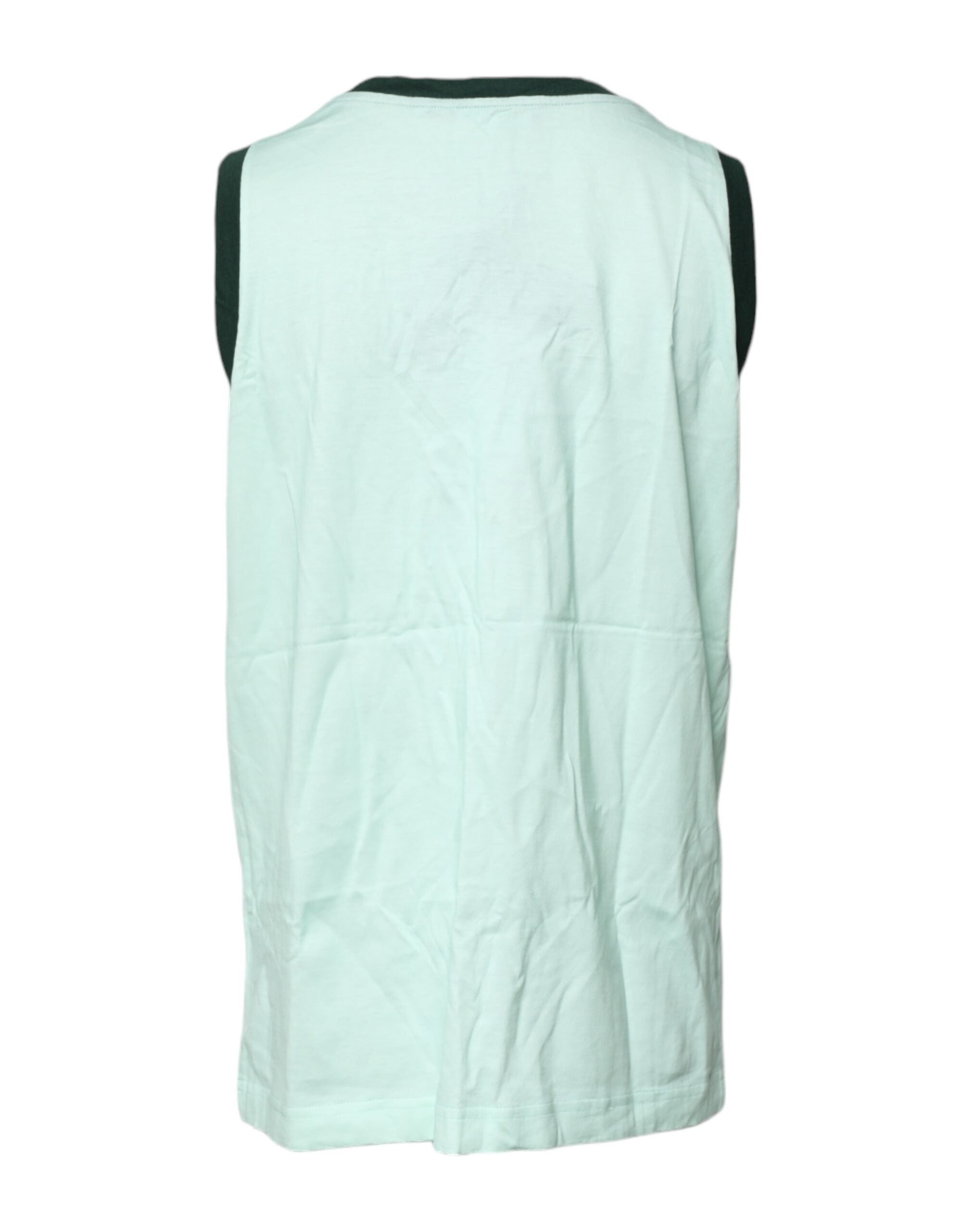 Camiseta sin mangas verde claro con estampado gráfico de Dolce & Gabbana-4