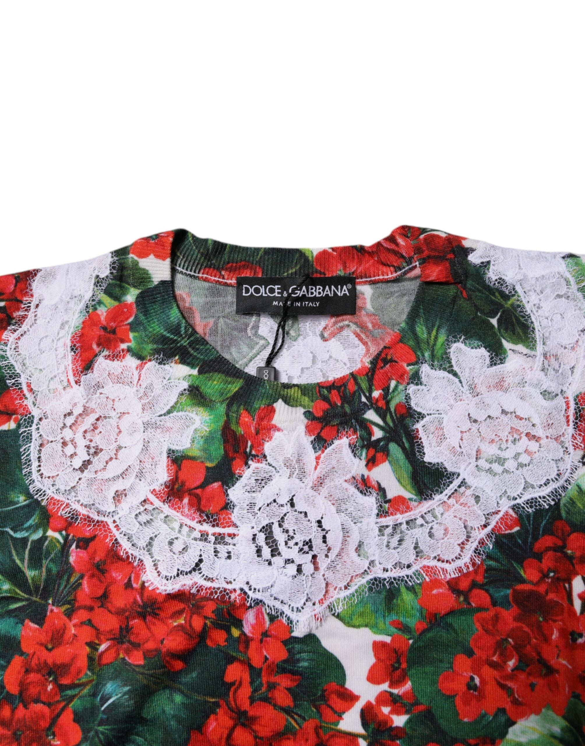 Dolce & Gabbana Multicolor Floral Lace Sleeveless Tank Top-5