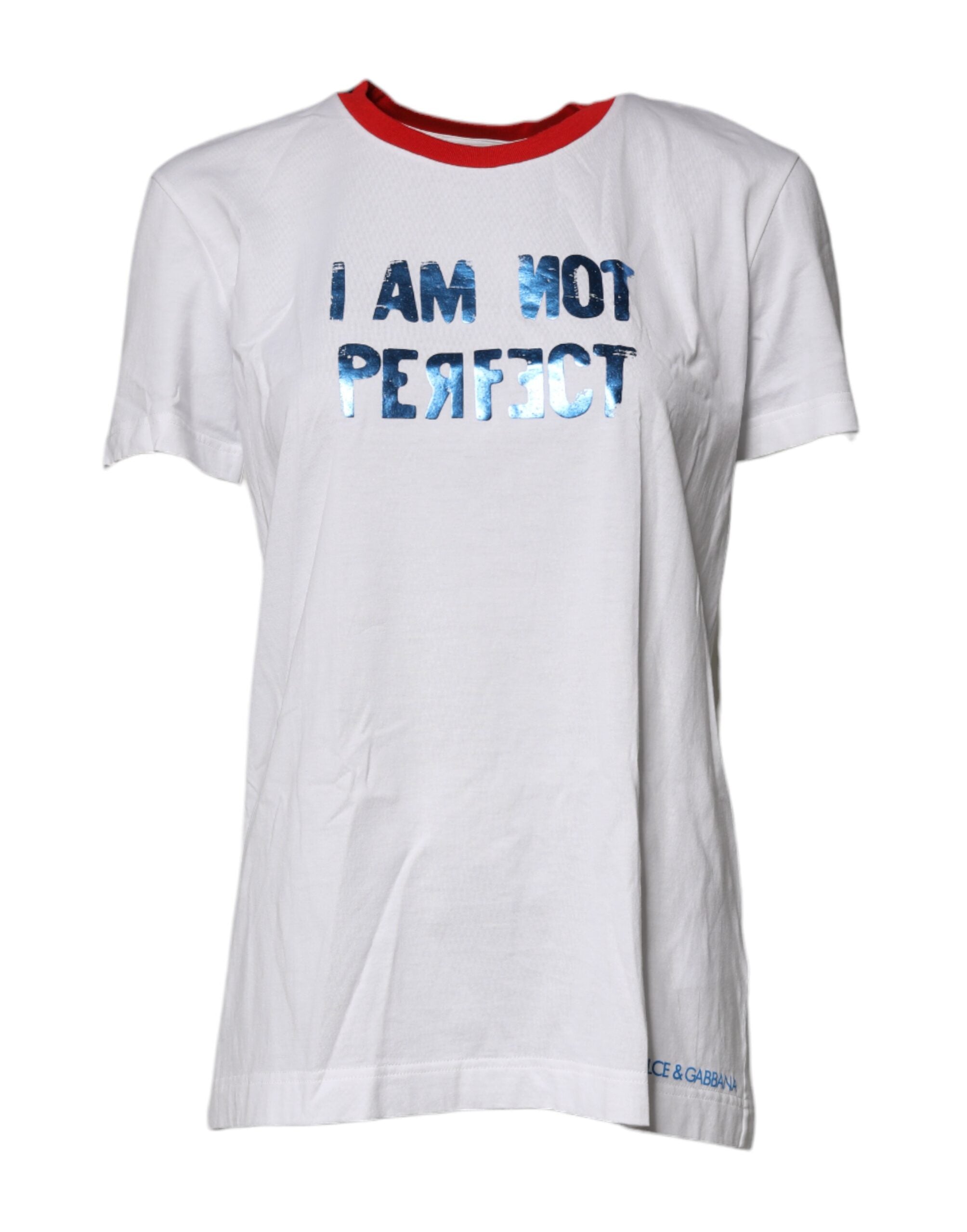 Dolce & Gabbana white round neck cotton T-shirt with graphic print-2