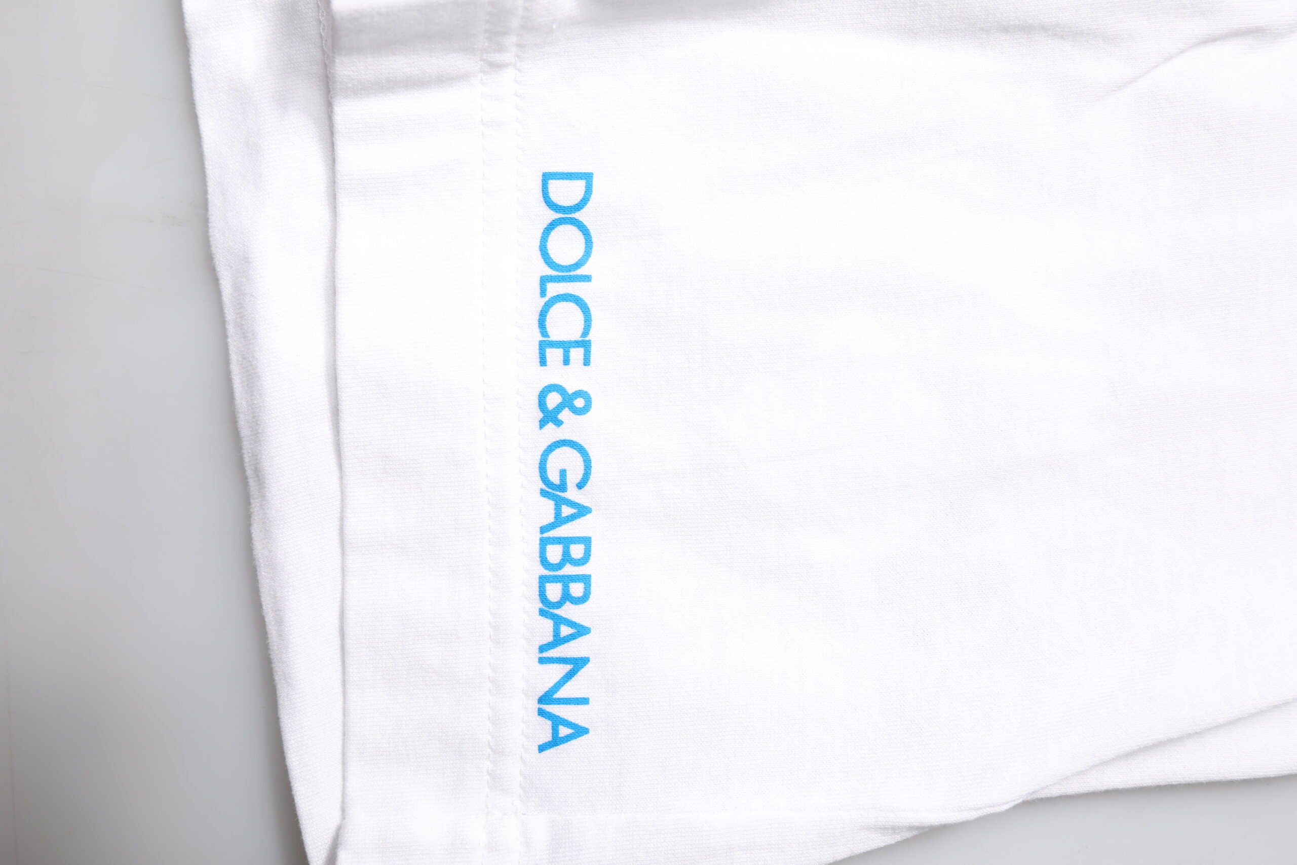 Dolce & Gabbana white round neck cotton T-shirt with graphic print-6