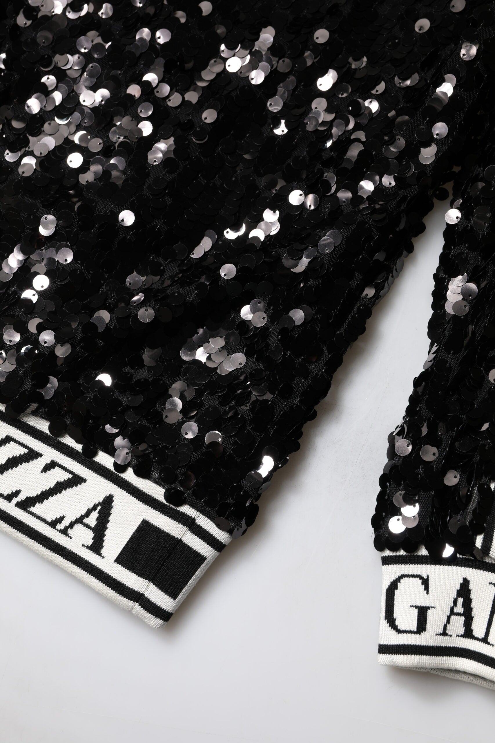 Dolce & Gabbana Black DG Queen Sequin Sweater-8