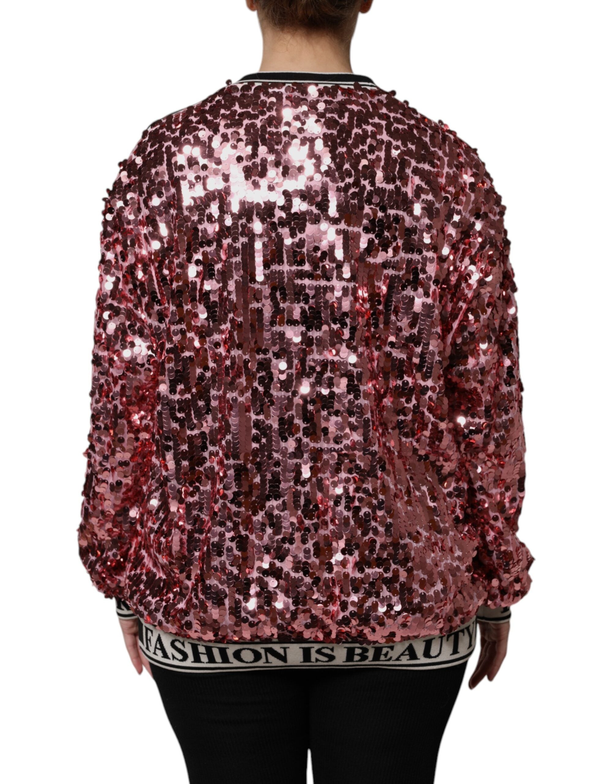 Dolce & Gabbana Rosa DG Queen Pailletten-Pullover-4