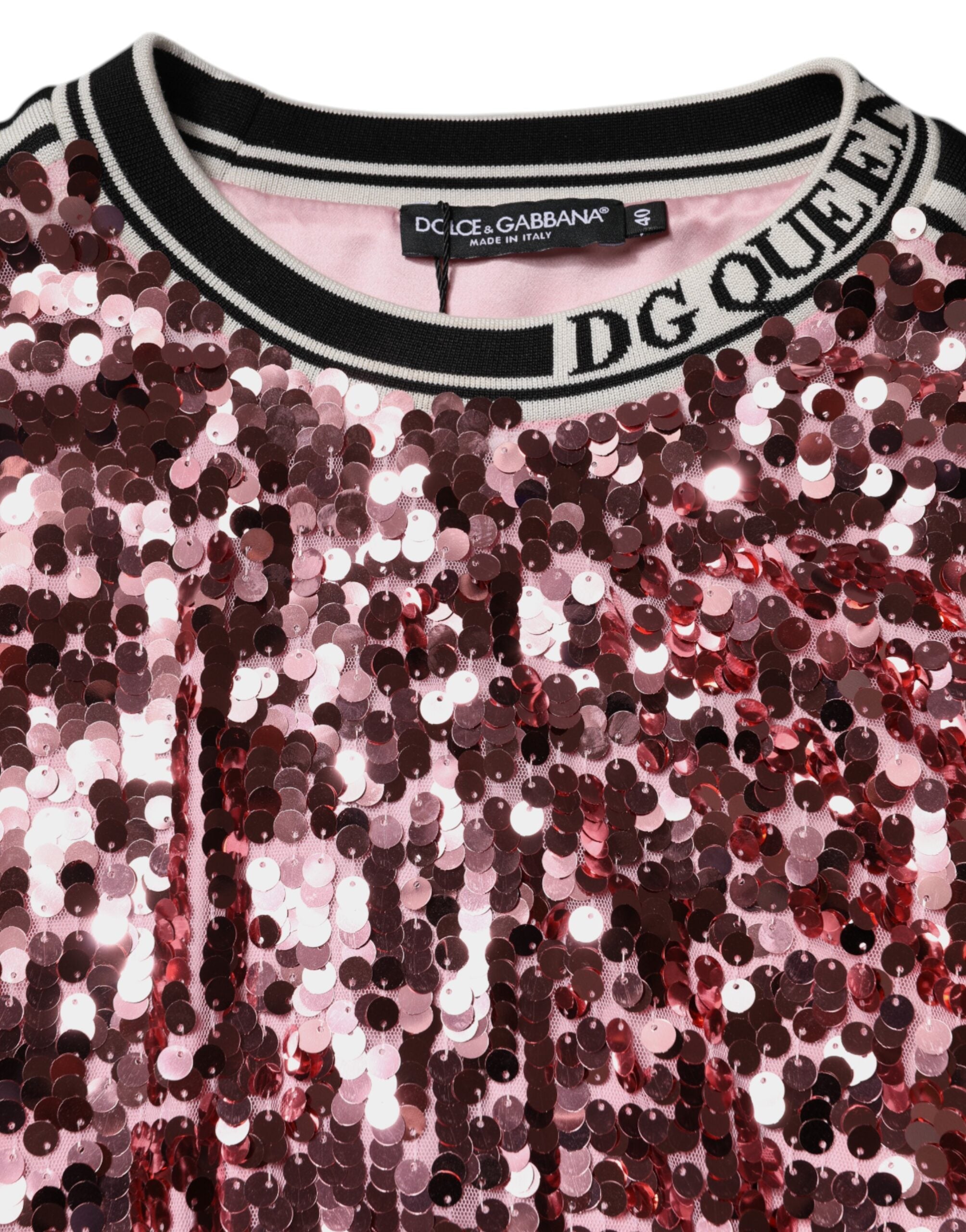 Dolce & Gabbana Rosa DG Queen Pailletten-Pullover-7
