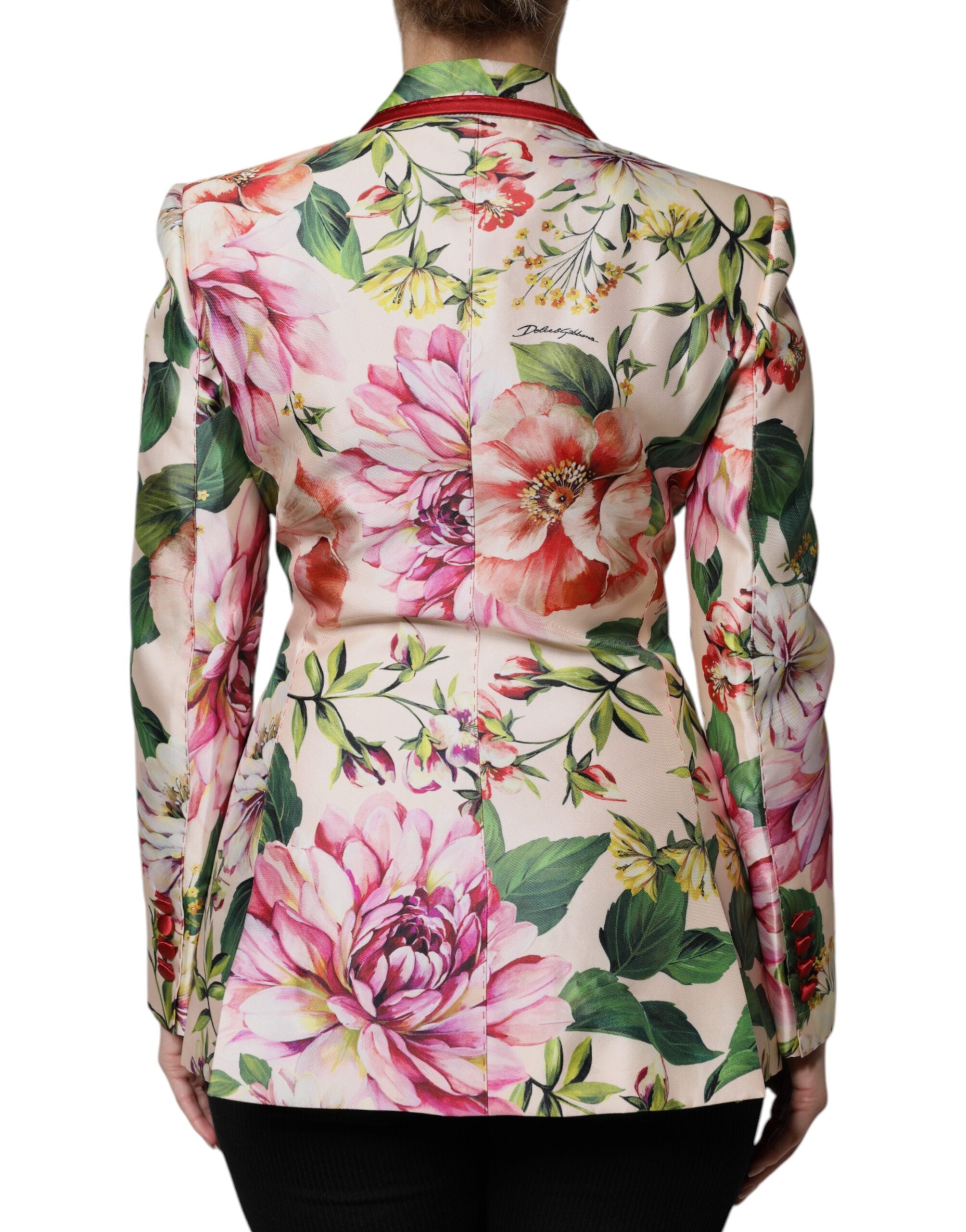 Chaqueta cruzada con estampado floral multicolor de Dolce & Gabbana-4