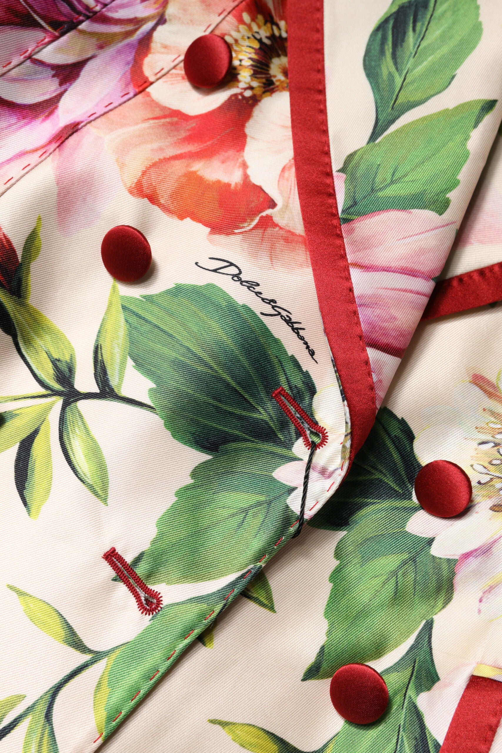 Chaqueta cruzada con estampado floral multicolor de Dolce & Gabbana-7