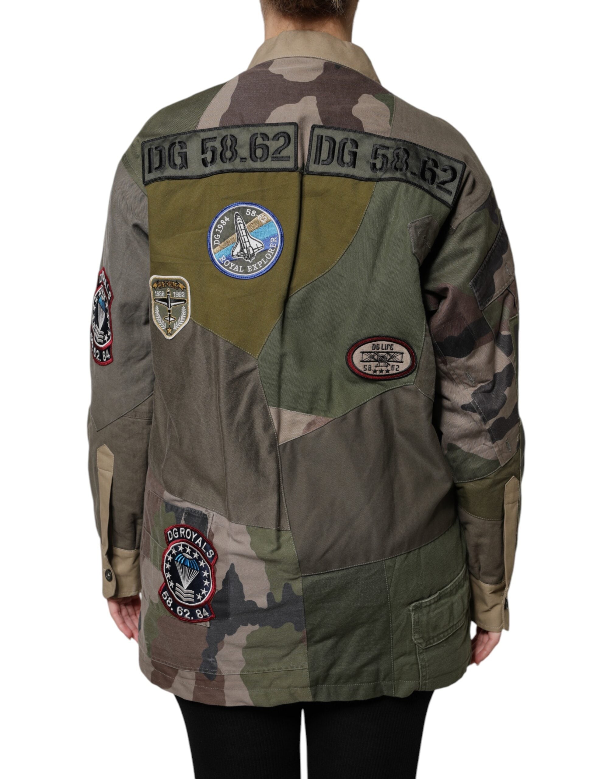 Dolce & Gabbana military green cotton jacket with button placket-4