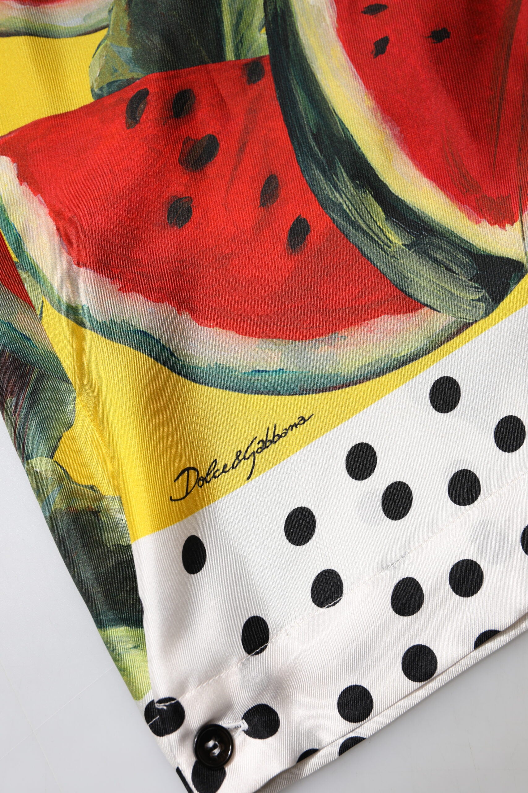 Dolce & Gabbana Multicolor Watermelon Shirt Blouse with Collar-8