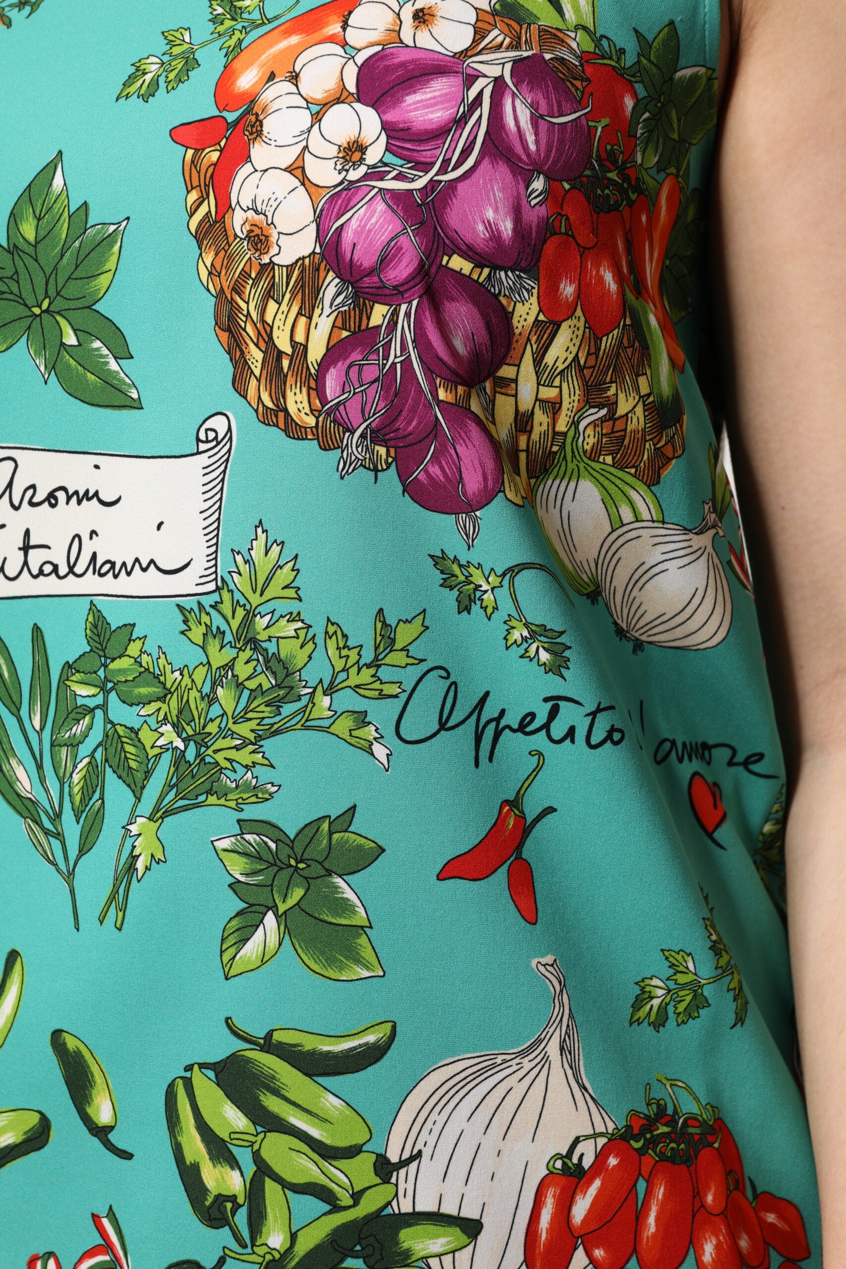 Top sin mangas de seda floral multicolor de Dolce & Gabbana-6
