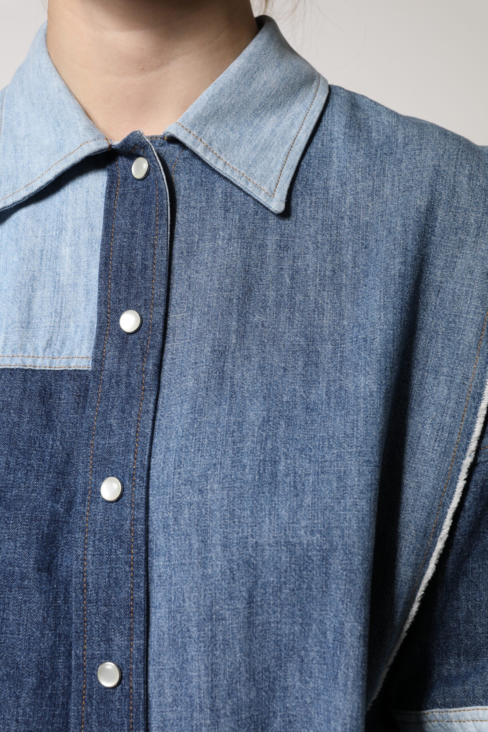 Dolce & Gabbana Blue Cotton Button-Down Long-Sleeved Top-5