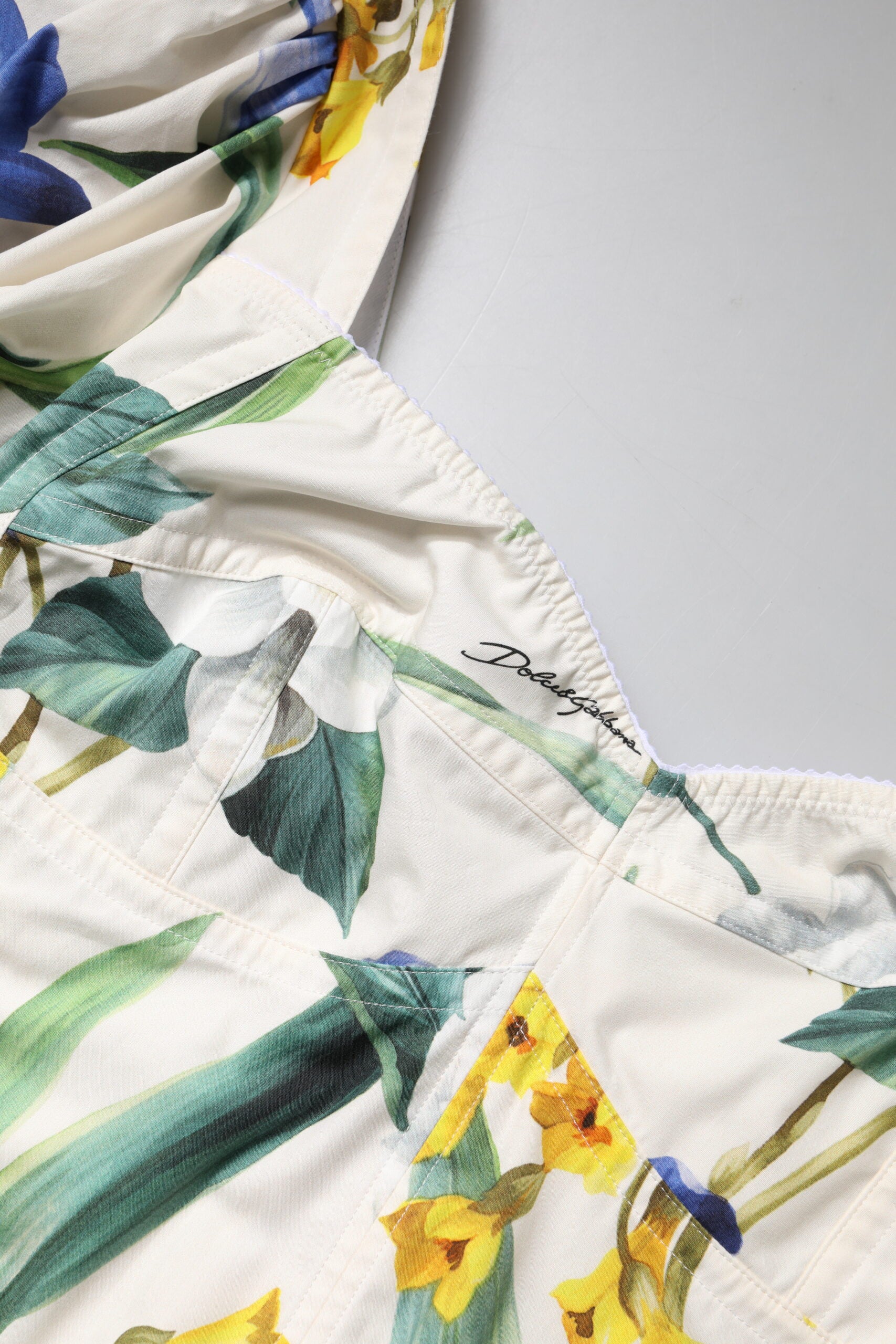 Dolce & Gabbana White Floral Puff Sleeve Blouse Top-6
