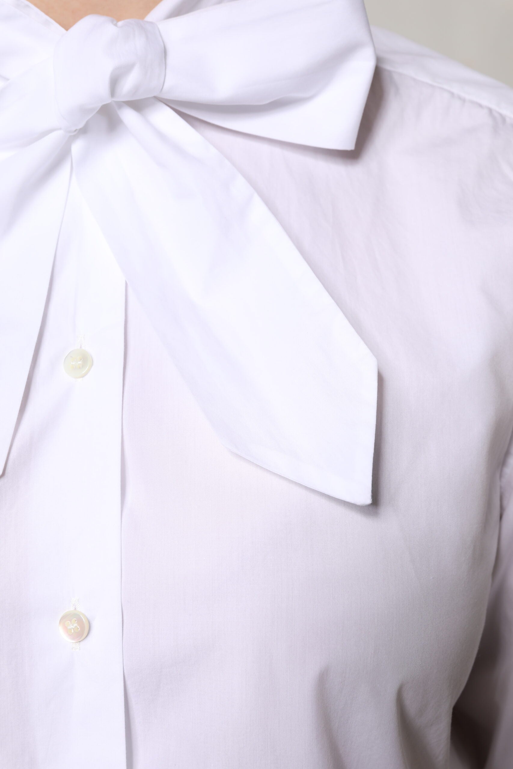 Dolce & Gabbana White Ascot Collar Long Sleeve Blouse Top-6