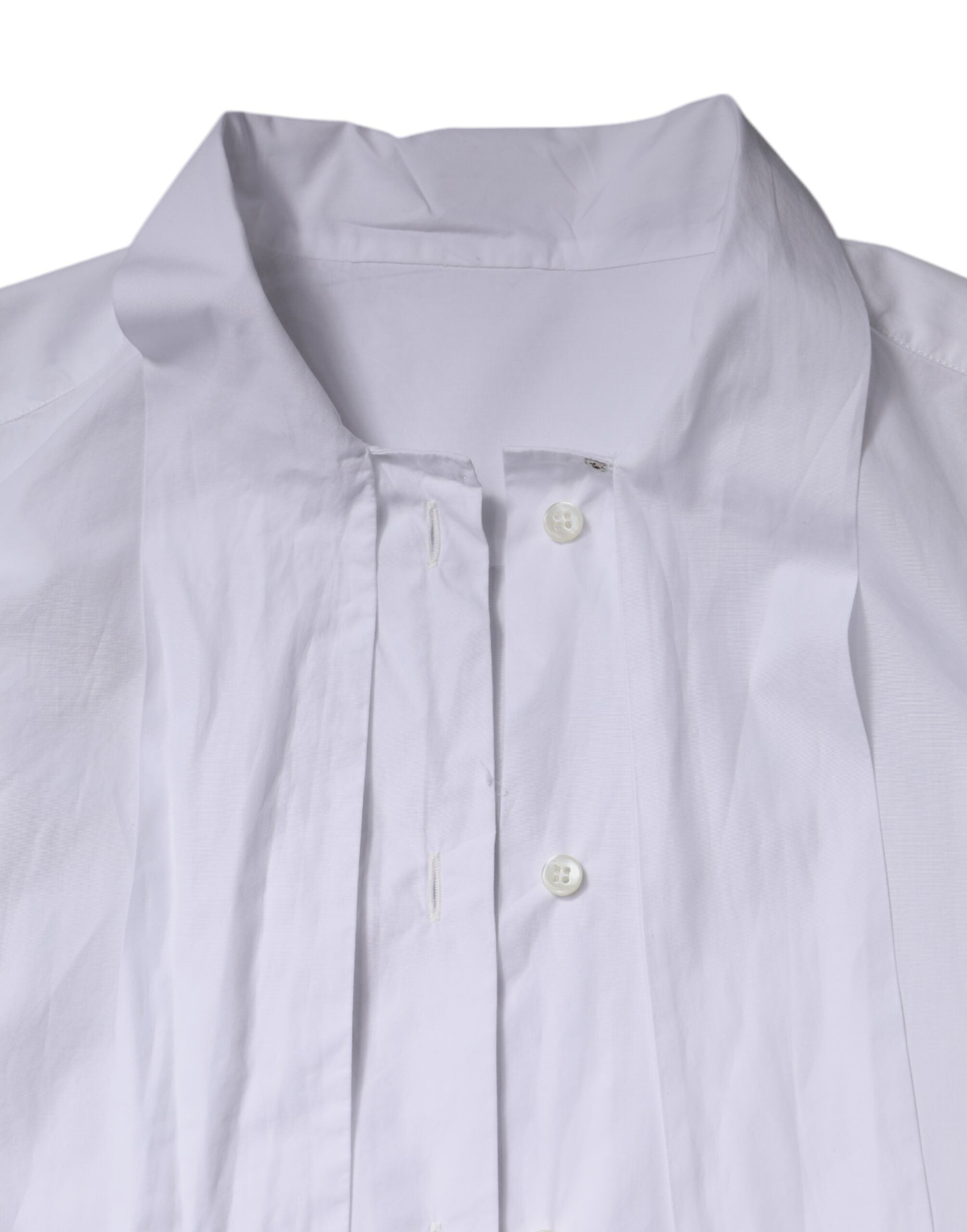 Dolce & Gabbana White Ascot Collar Long Sleeve Blouse Top-7