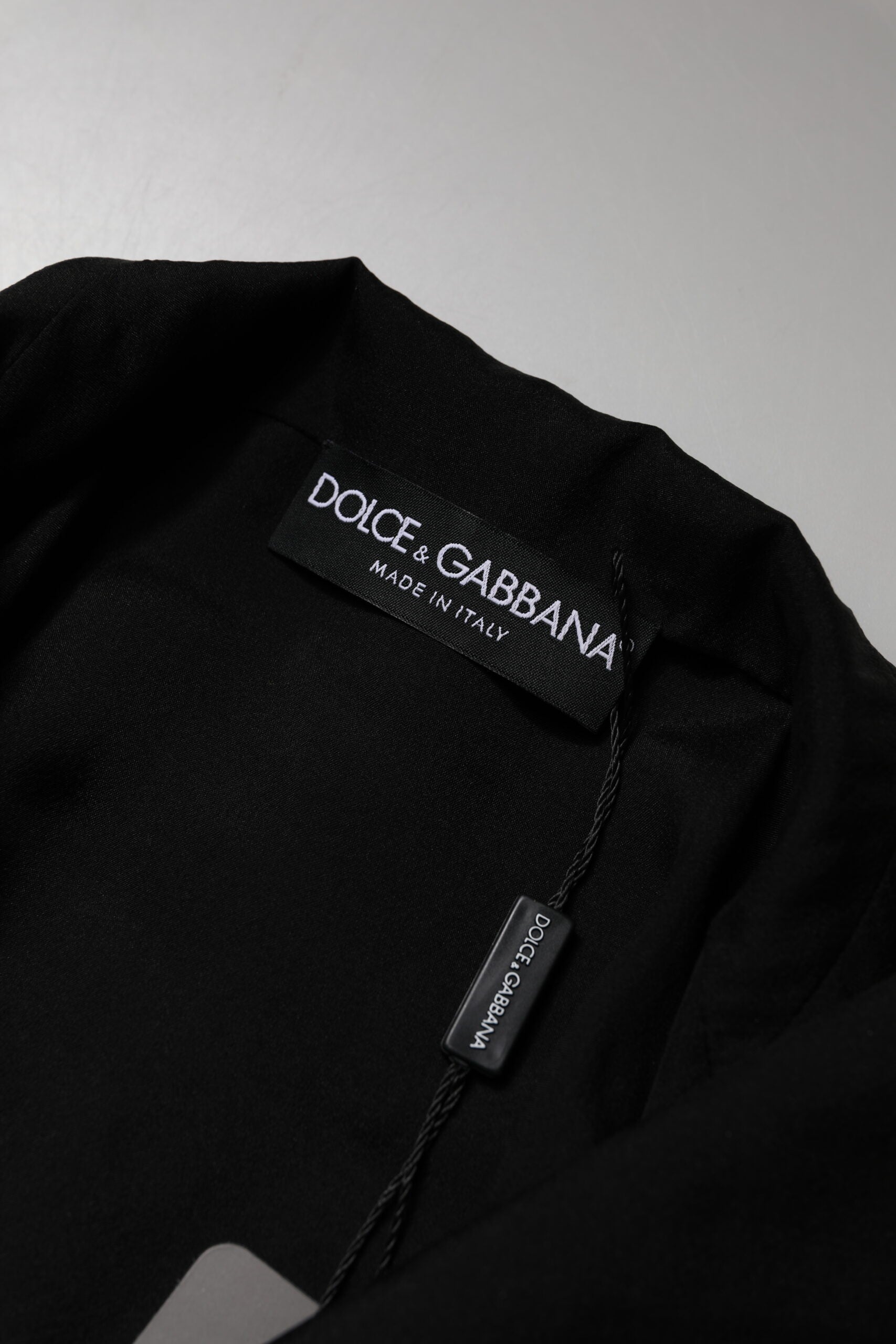 Dolce & Gabbana Black silk long-sleeved blouse top-7