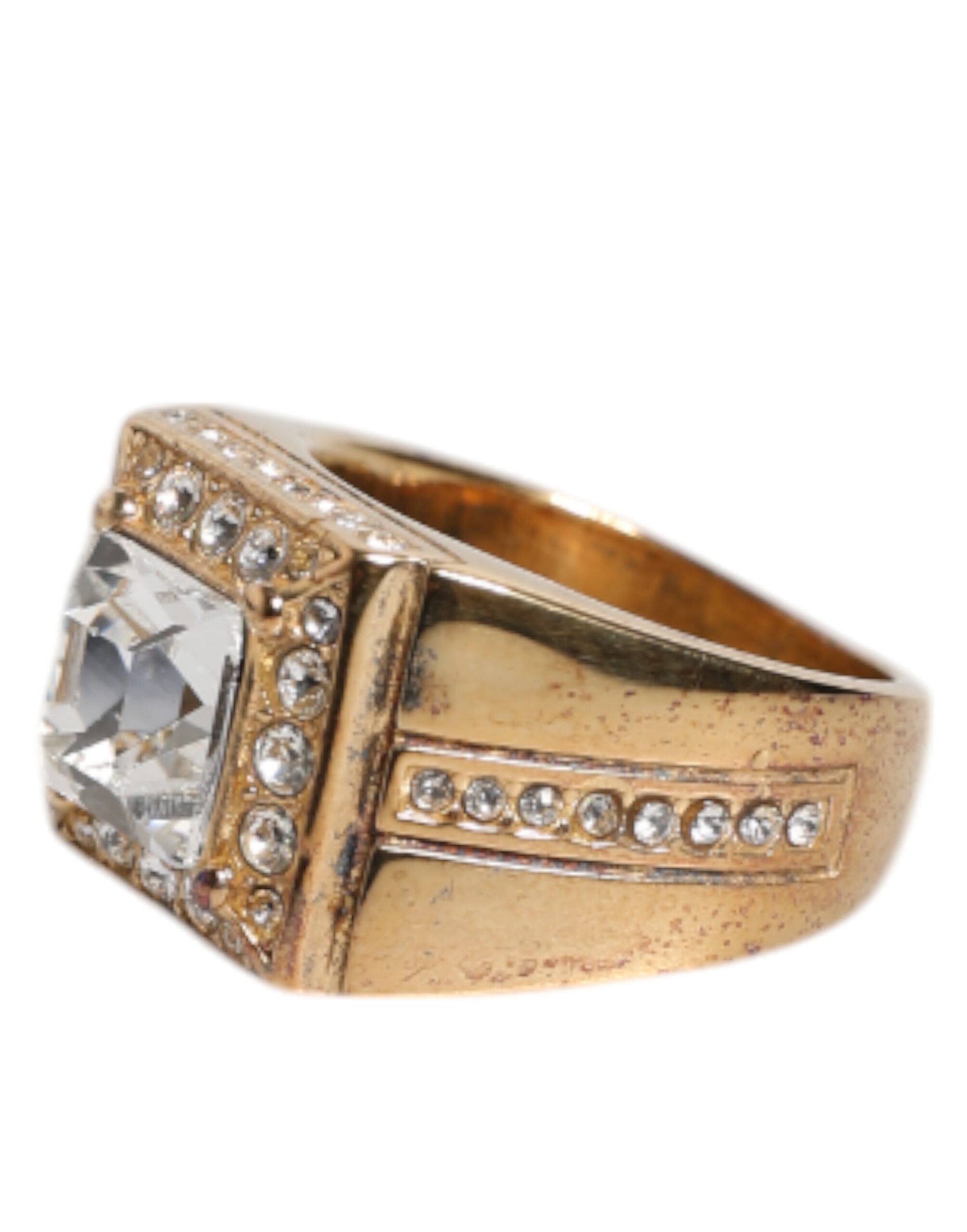 Dolce & Gabbana Gold-tone Sterling Silver 925 Crystal Ring-3