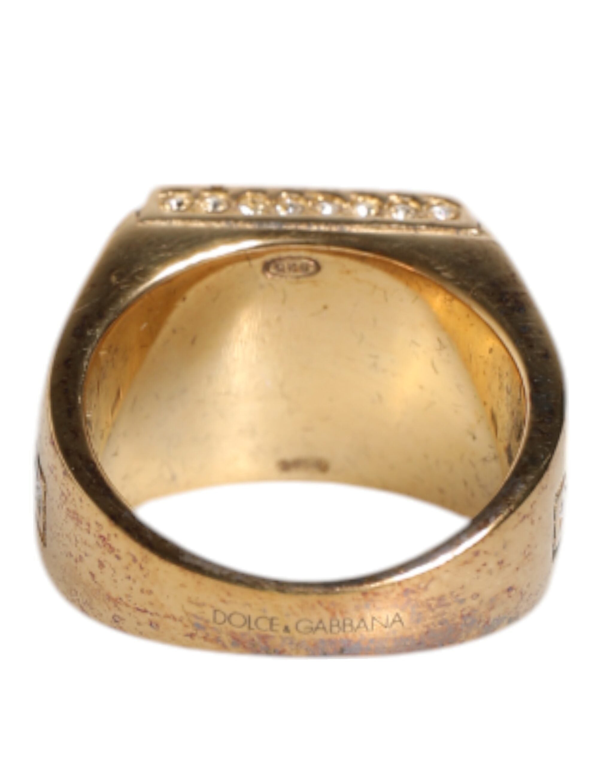 Dolce & Gabbana Gold-tone Sterling Silver 925 Crystal Ring-4