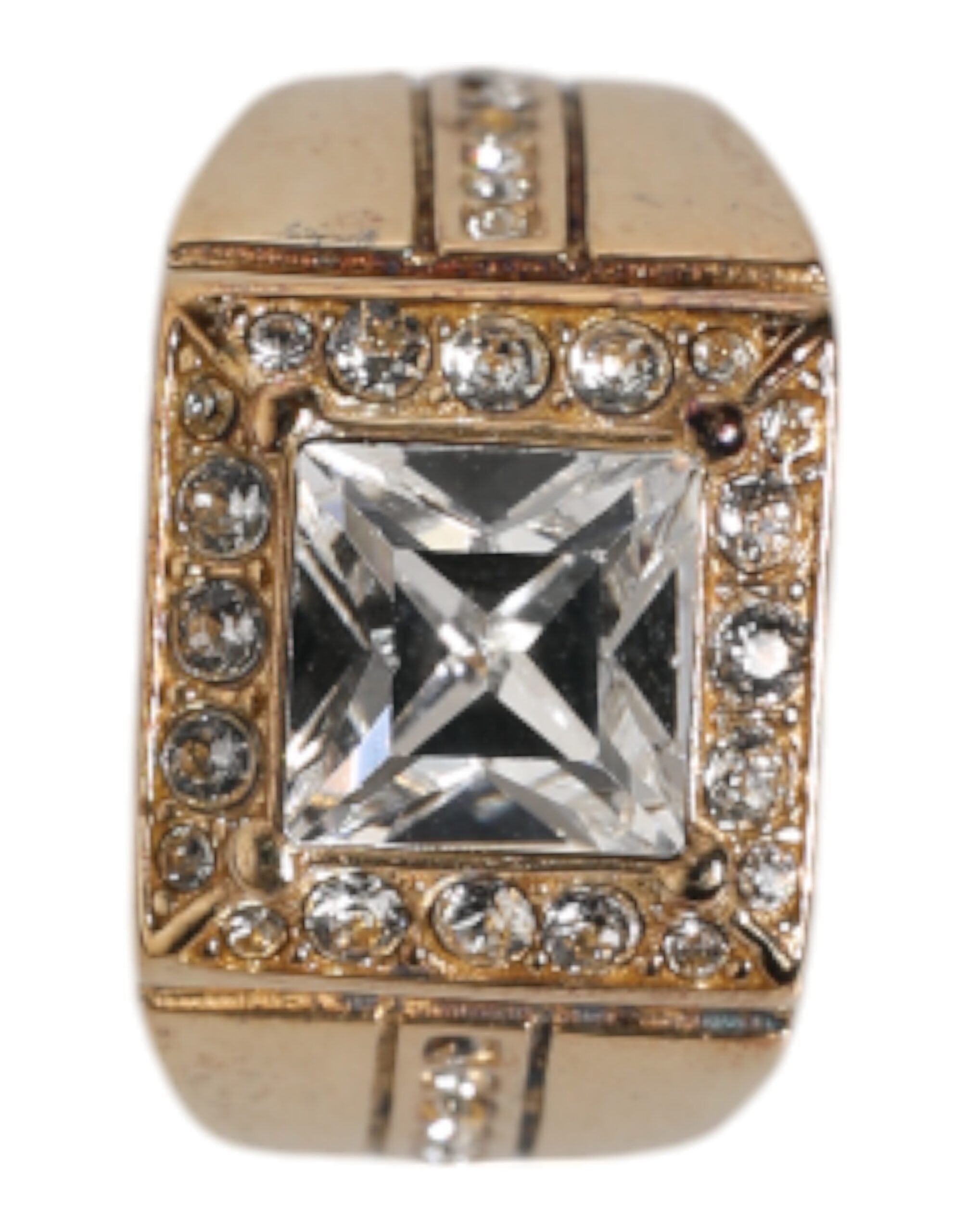 Dolce & Gabbana Gold-tone Sterling Silver 925 Crystal Ring-6