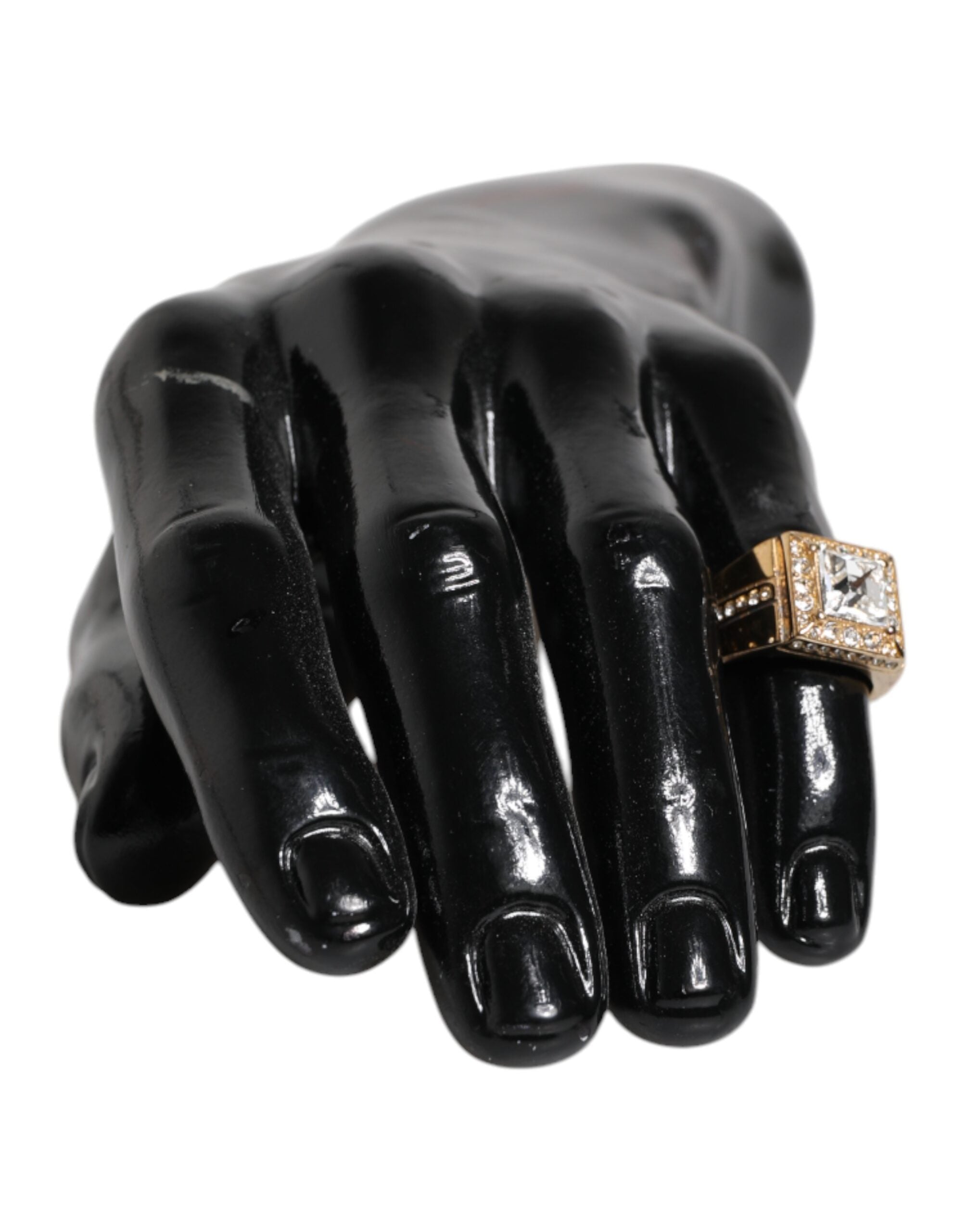 Dolce & Gabbana Gold-tone Sterling Silver 925 Crystal Ring-7