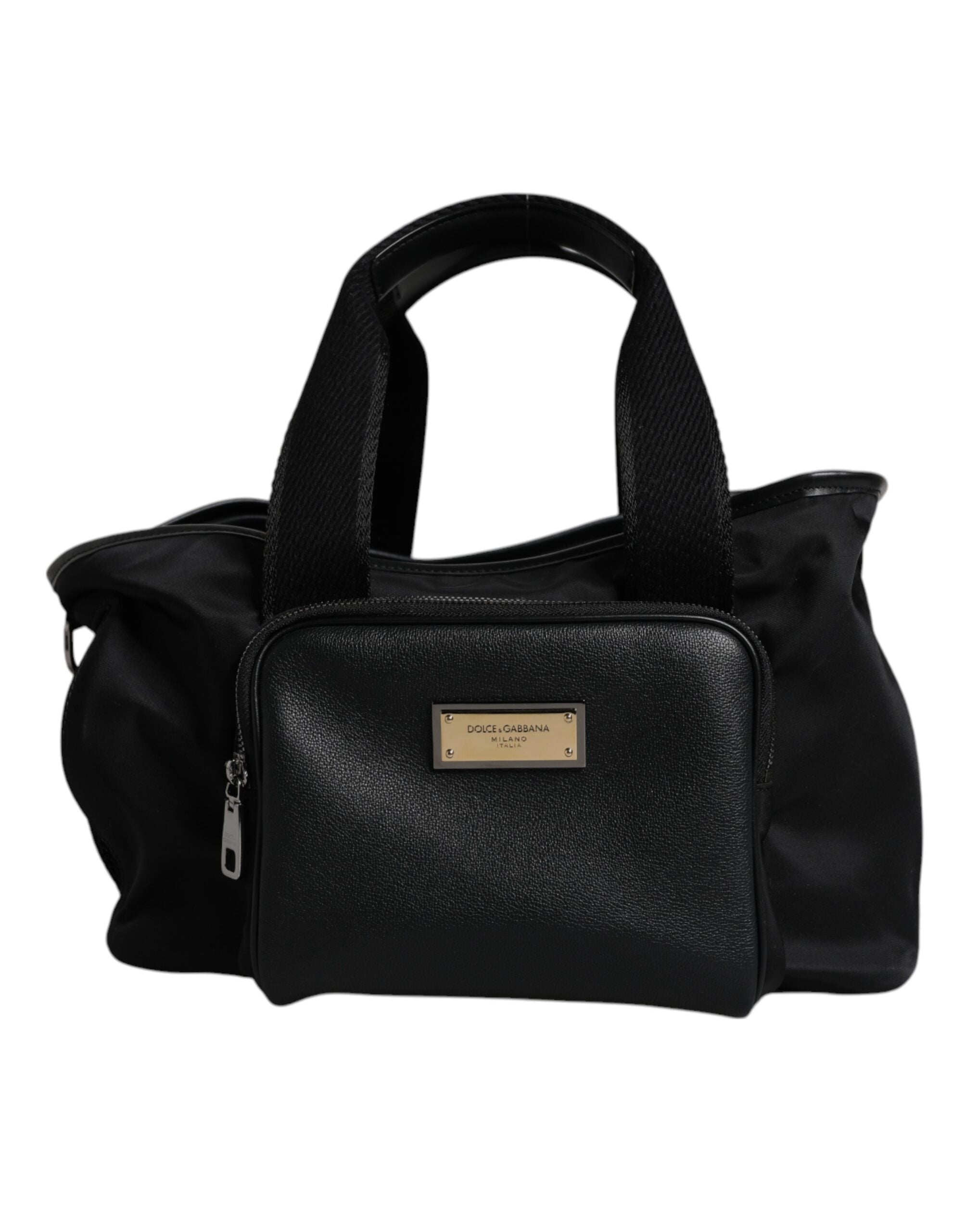 Bolso Dolce & Gabbana con correa de hombro negra y placa con el logotipo para mascotas-2