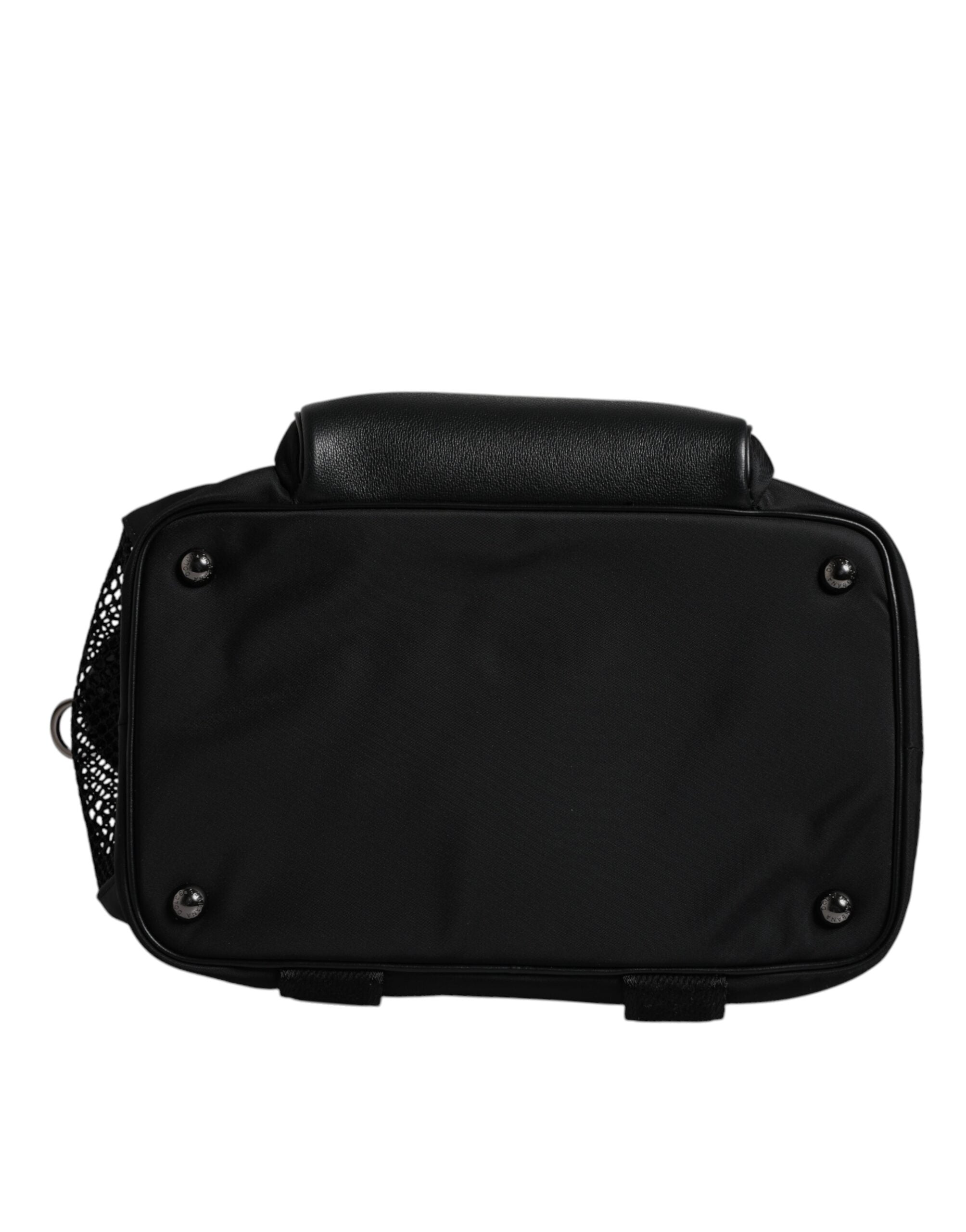 Bolso Dolce & Gabbana con correa de hombro negra y placa con el logotipo para mascotas-6
