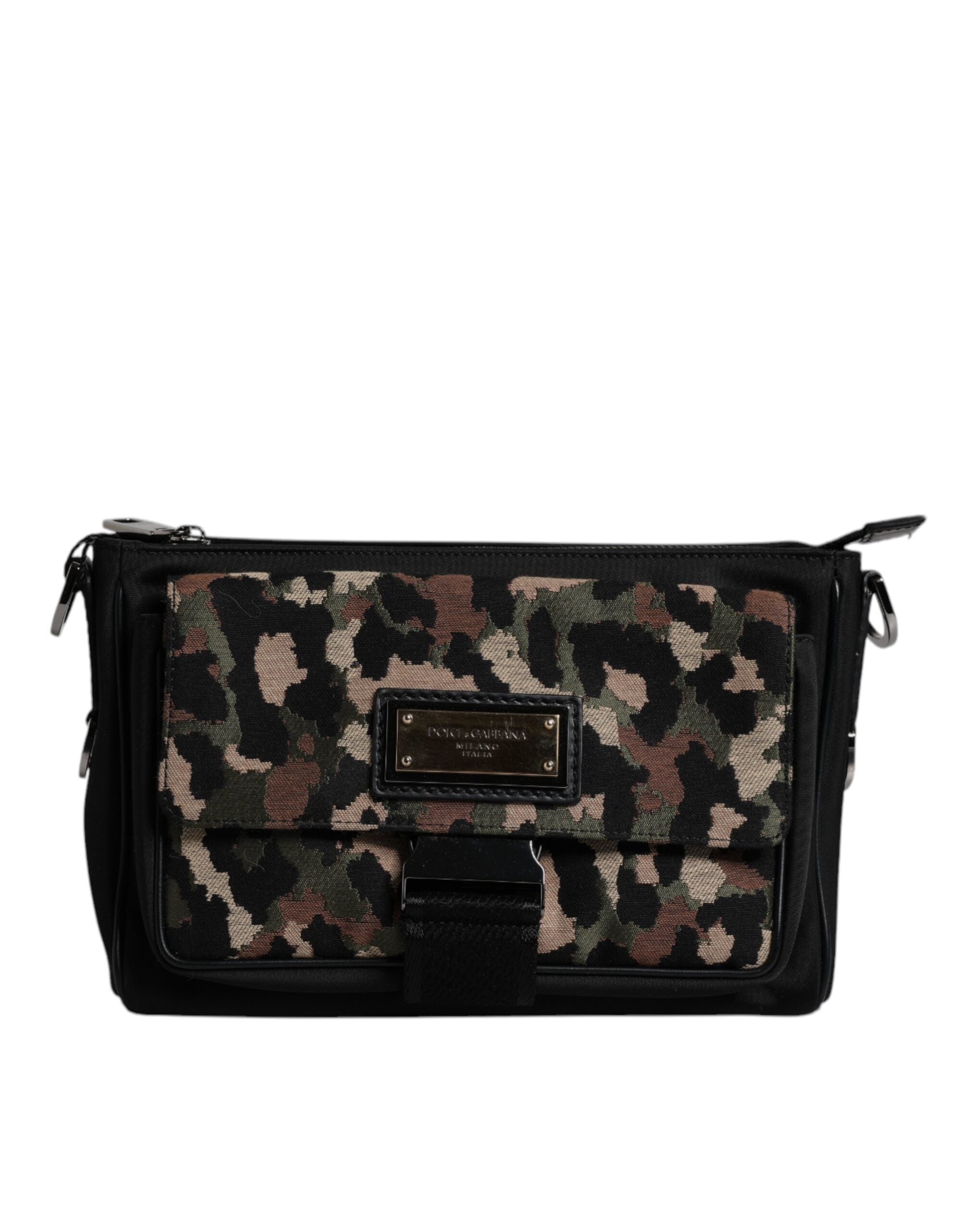 Dolce & Gabbana Multicolor Leopard Jacquard Crossbody Tasche-1