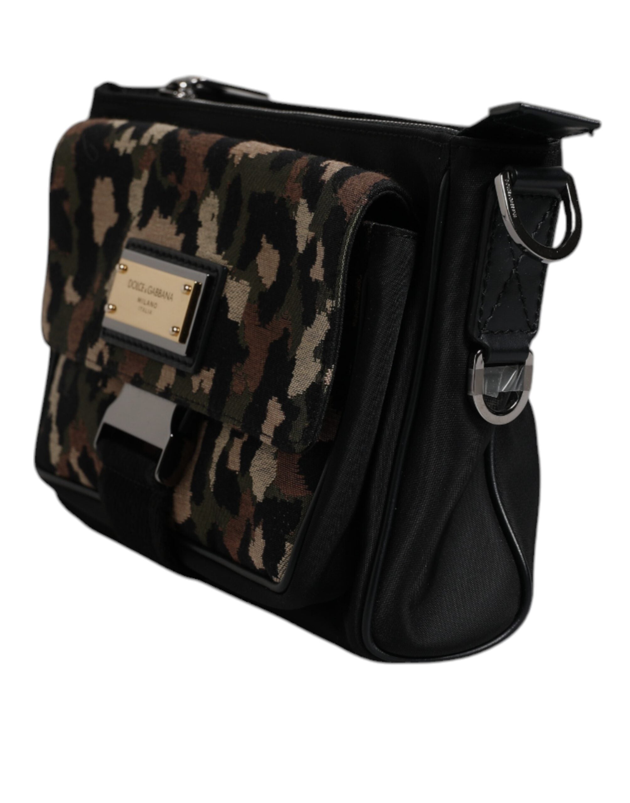 Dolce & Gabbana Multicolor Leopard Jacquard Crossbody Tasche-4