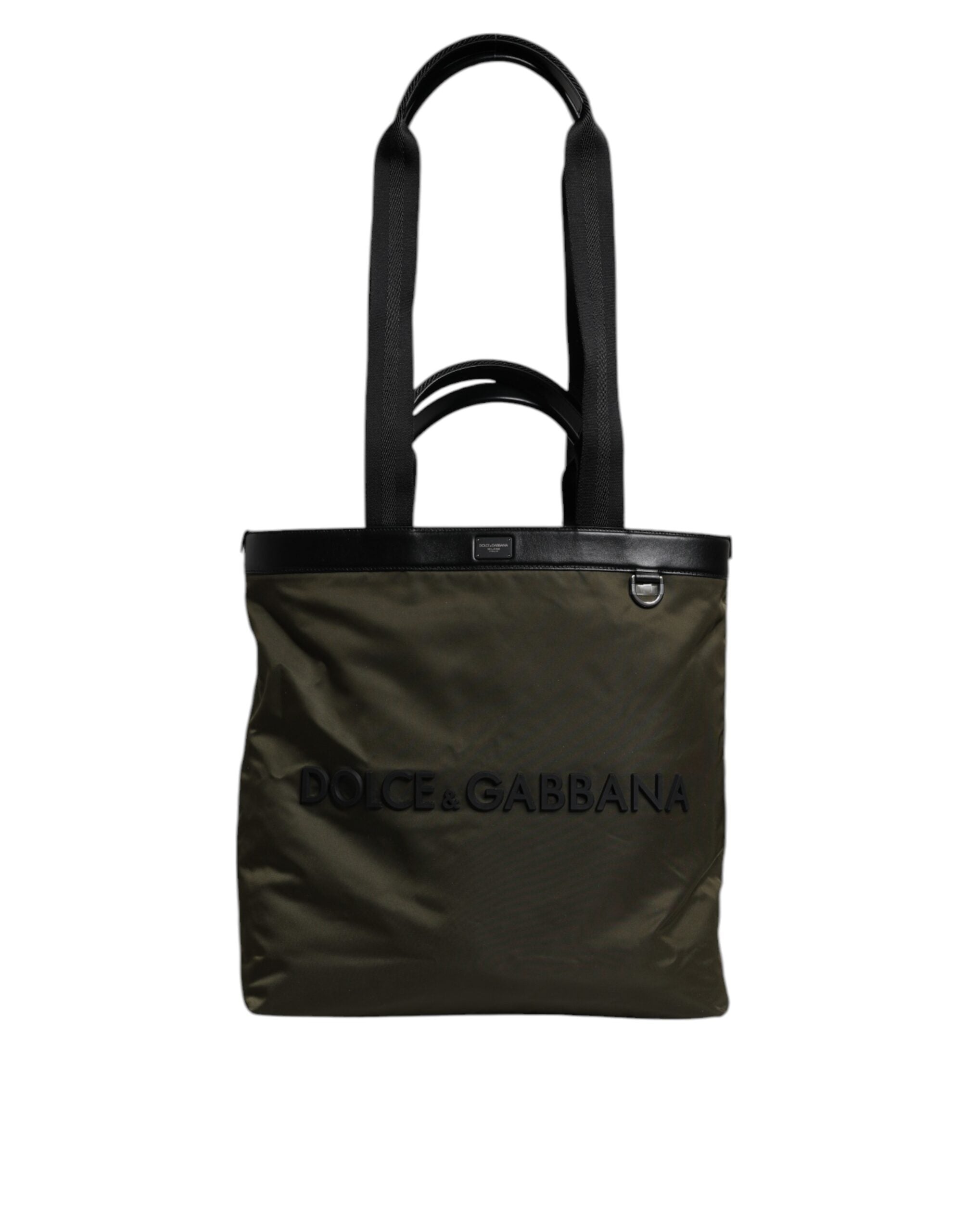 Dolce & Gabbana Militärische grüne Nylon-Schulterriemen-Tragetasche-2