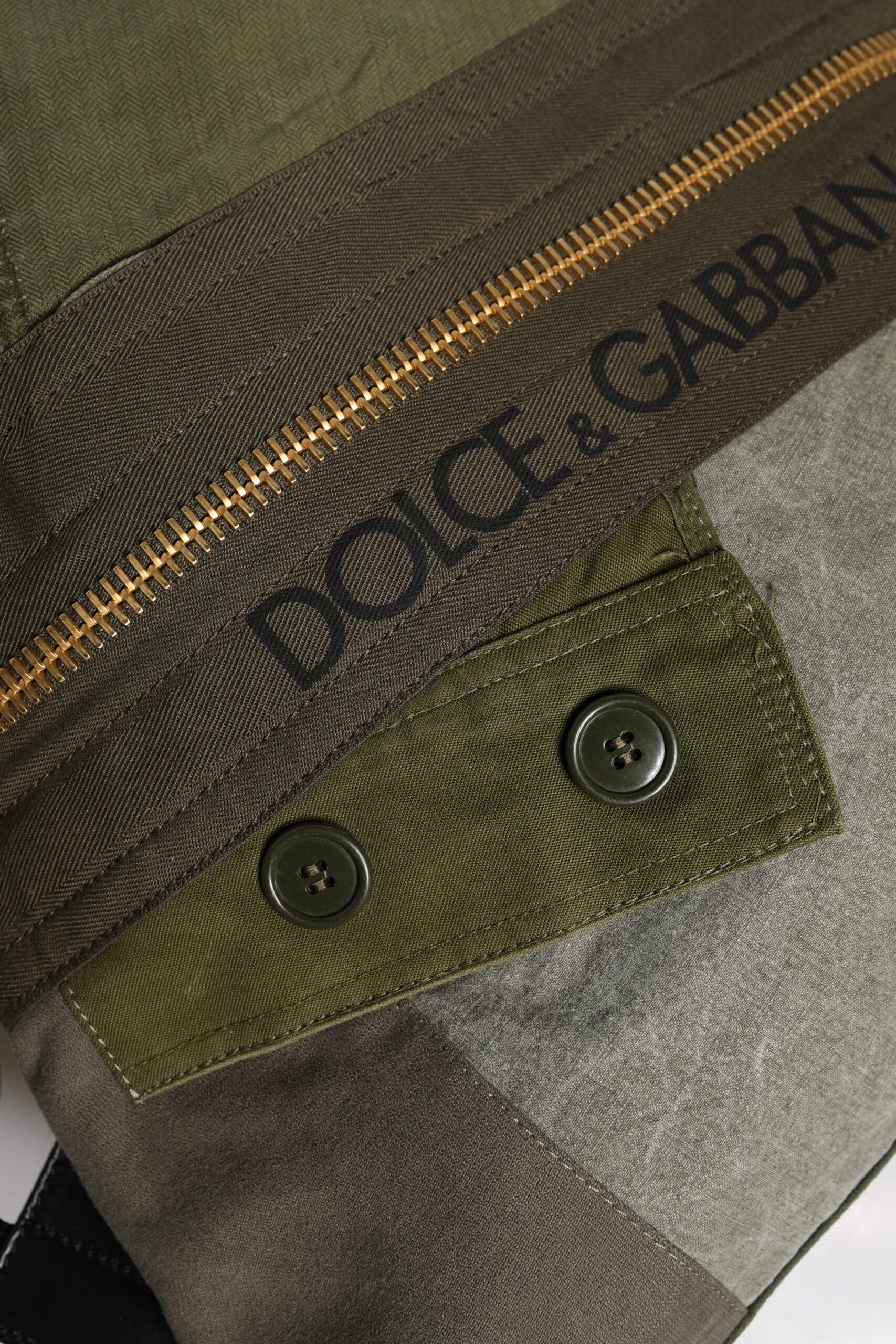 Dolce & Gabbana Militär Grün Patchwork Rucksack Rucksack Tasche-6