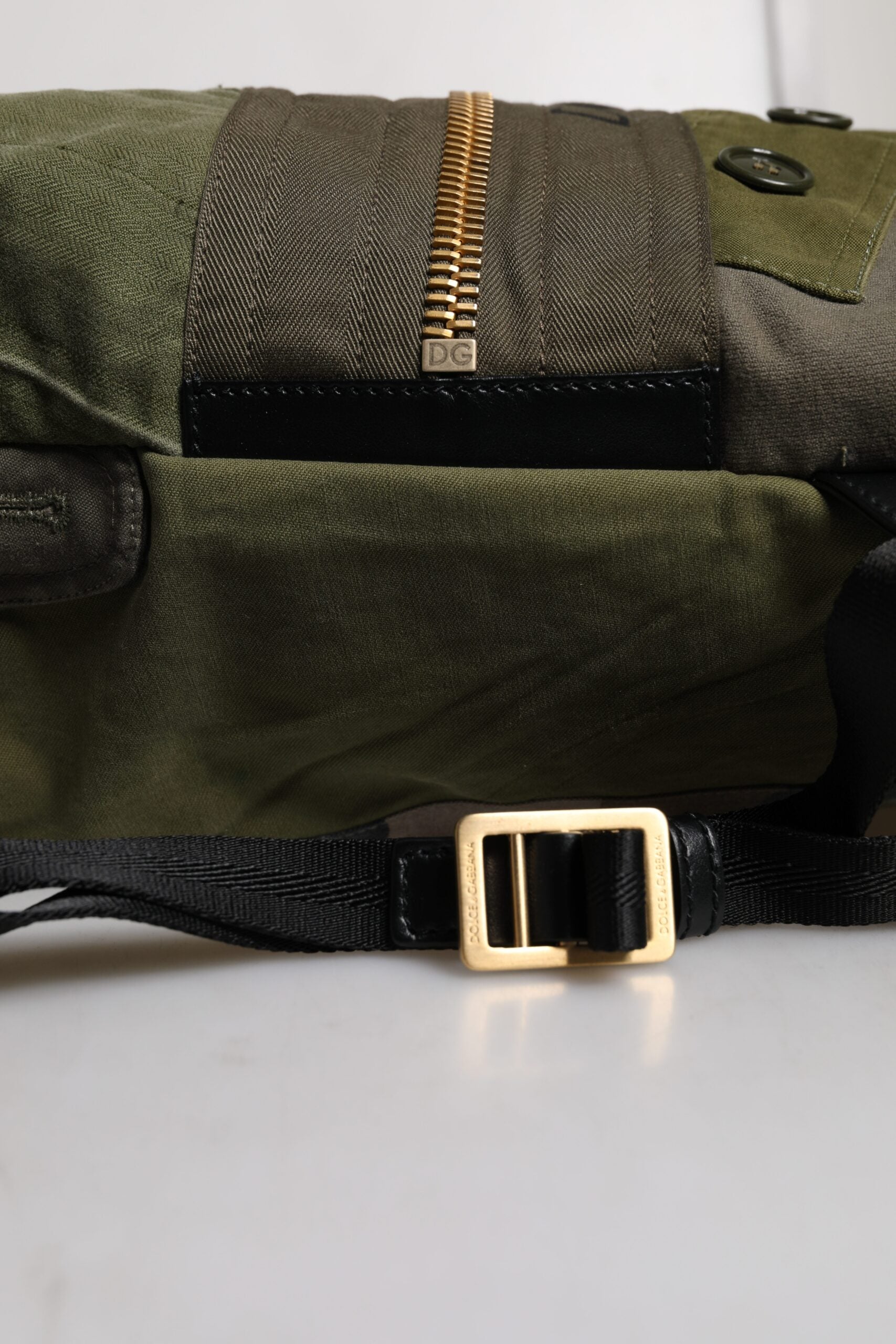 Dolce & Gabbana Militär Grün Patchwork Rucksack Rucksack Tasche-8