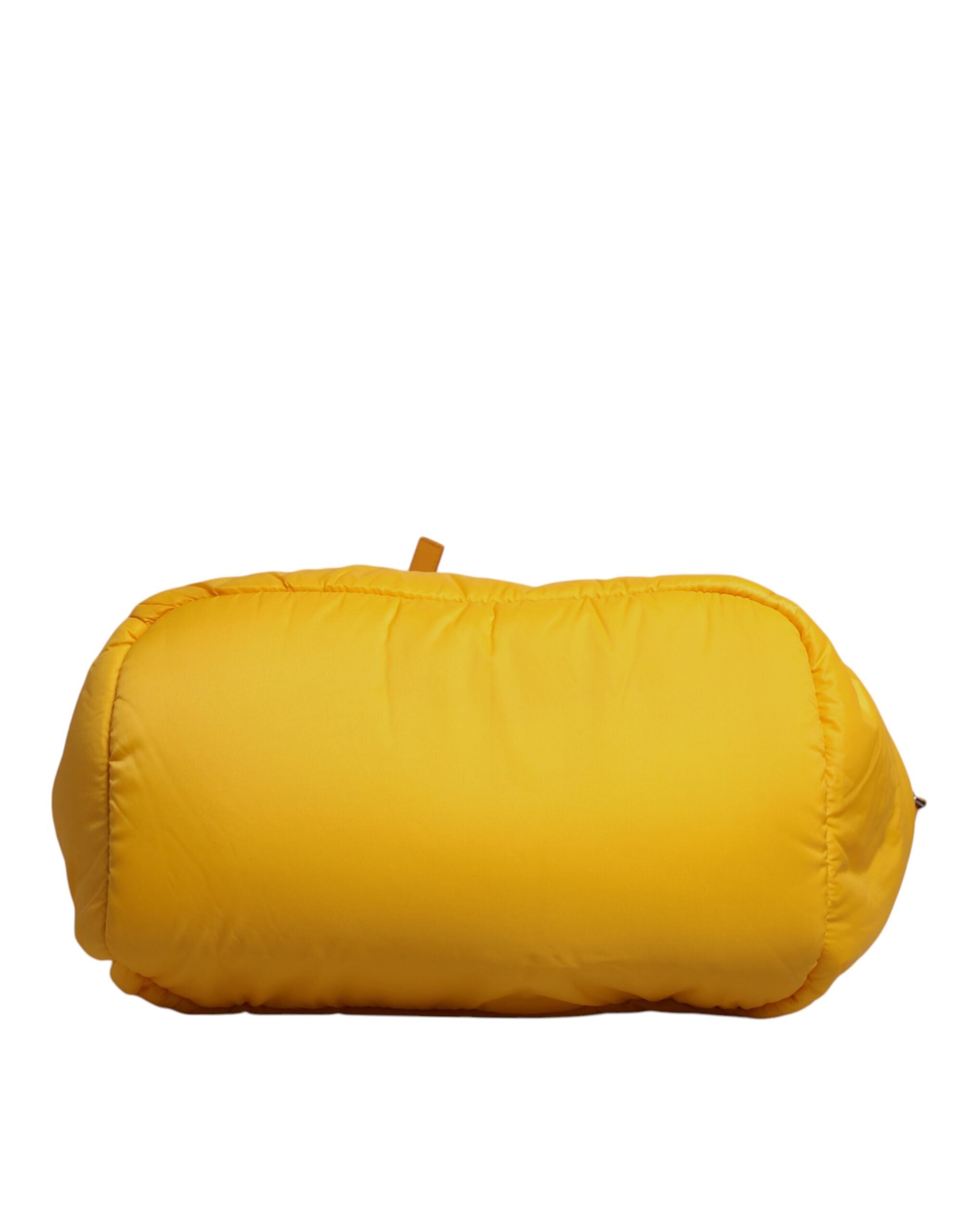 Dolce & Gabbana Yellow Orange Nylon Logo Plaque Hand Shoulder Duffle Bag-6