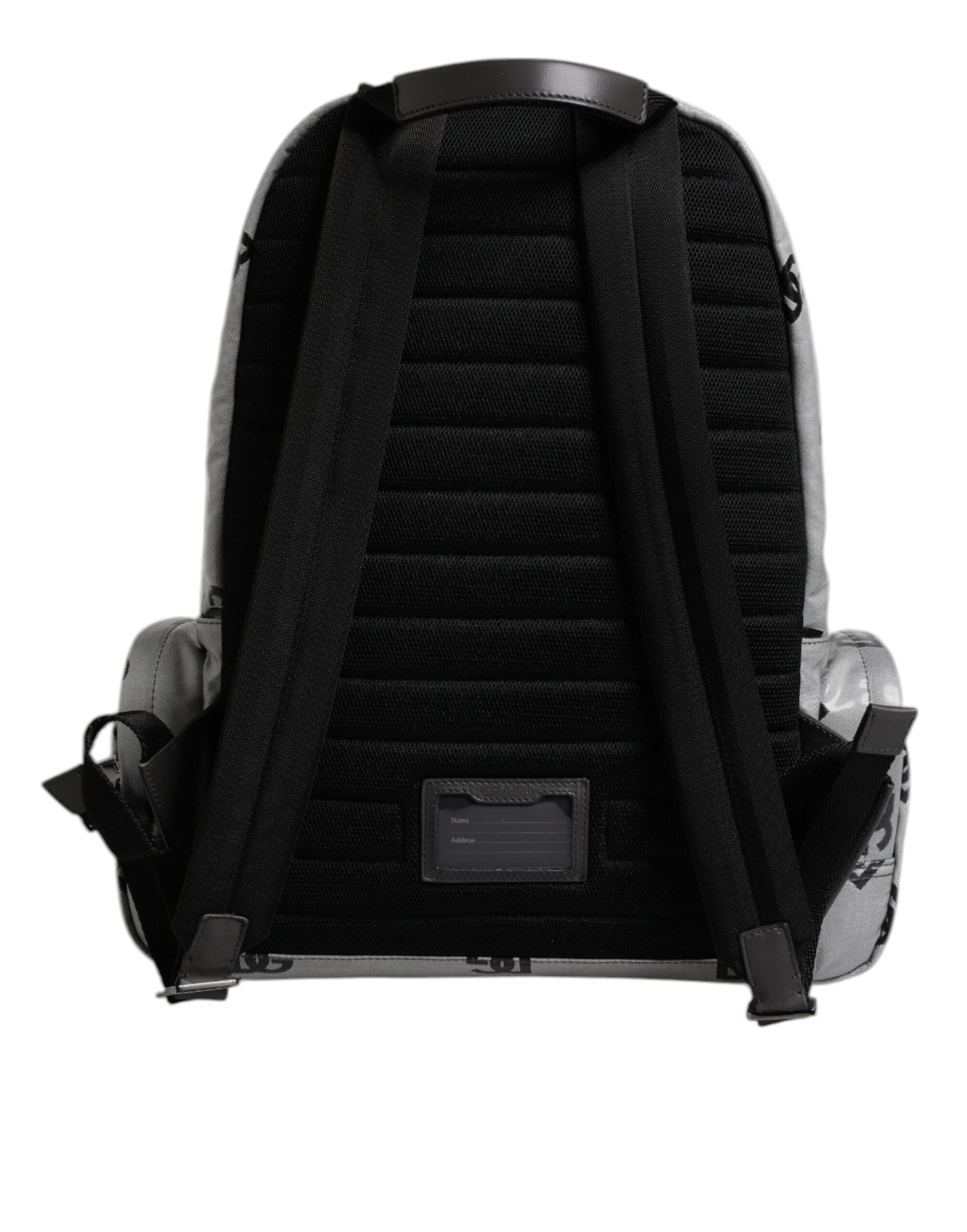 Dolce & Gabbana Polyester Grau Schwarz DG Logo Plaque Rucksack Tasche-5