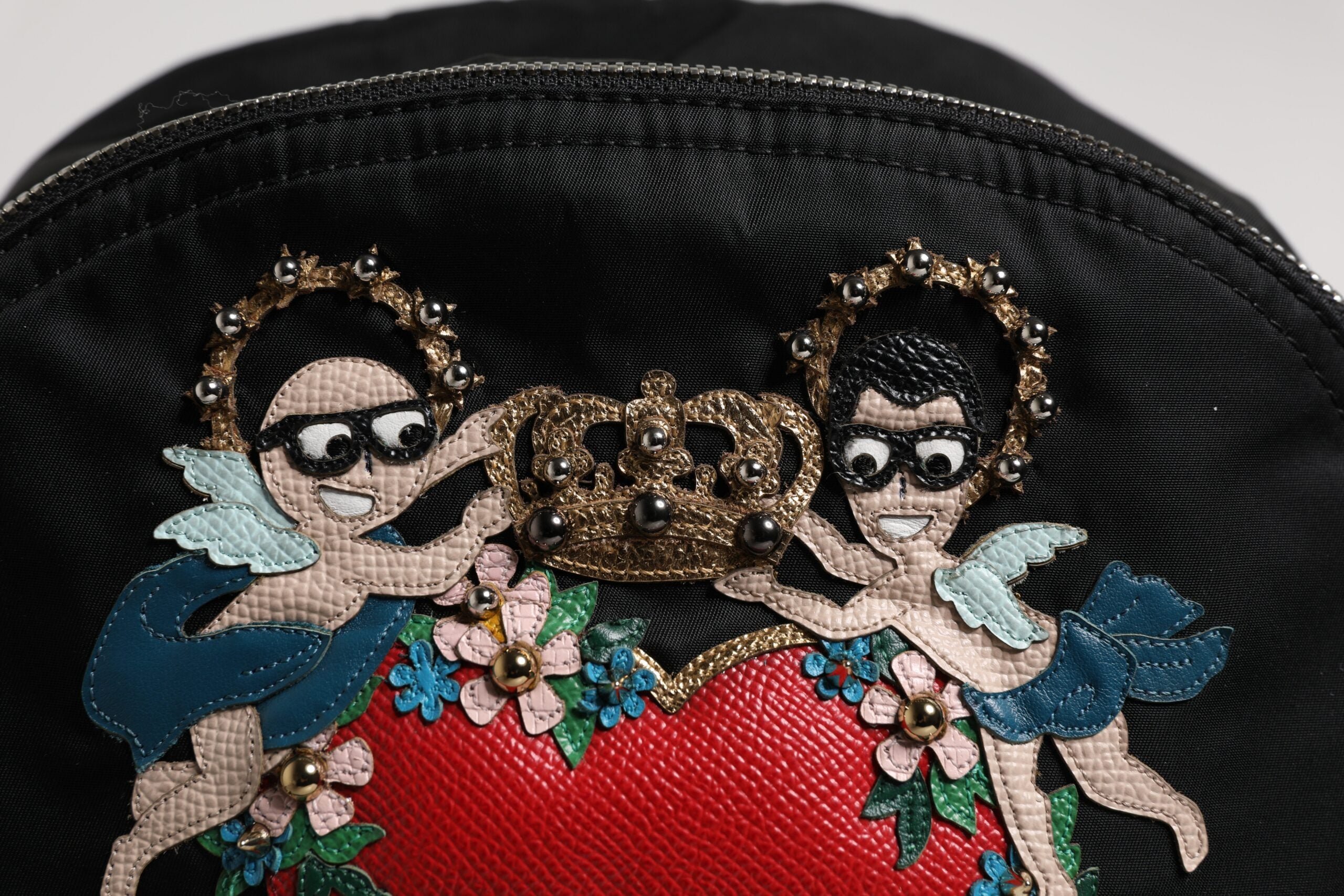 Dolce & Gabbana Black Nylon #DGFAMILY embellishes VULCANO backpack bag-4