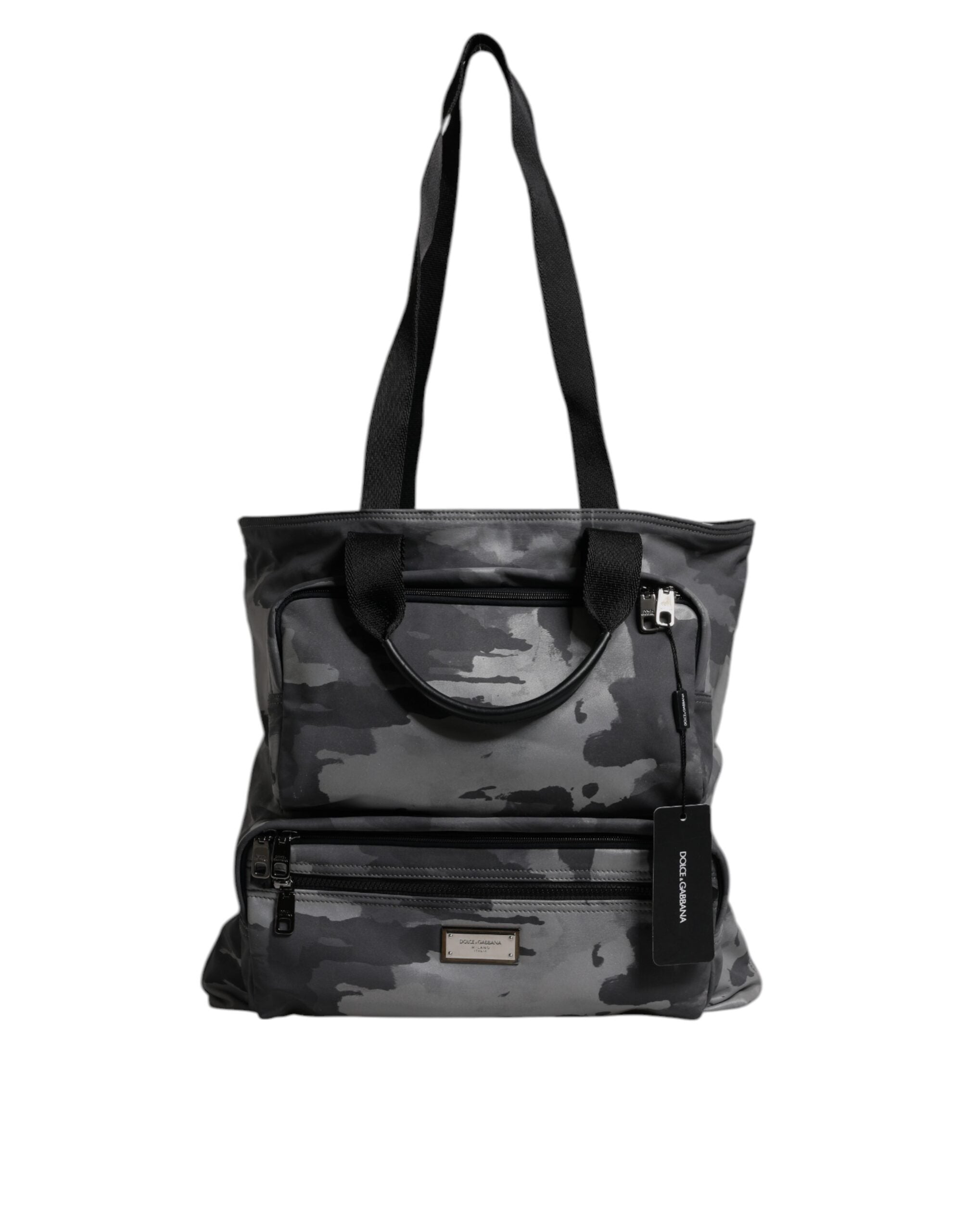Dolce & Gabbana Black Camouflage Shoulder Strap Logo Plaque Bag-2