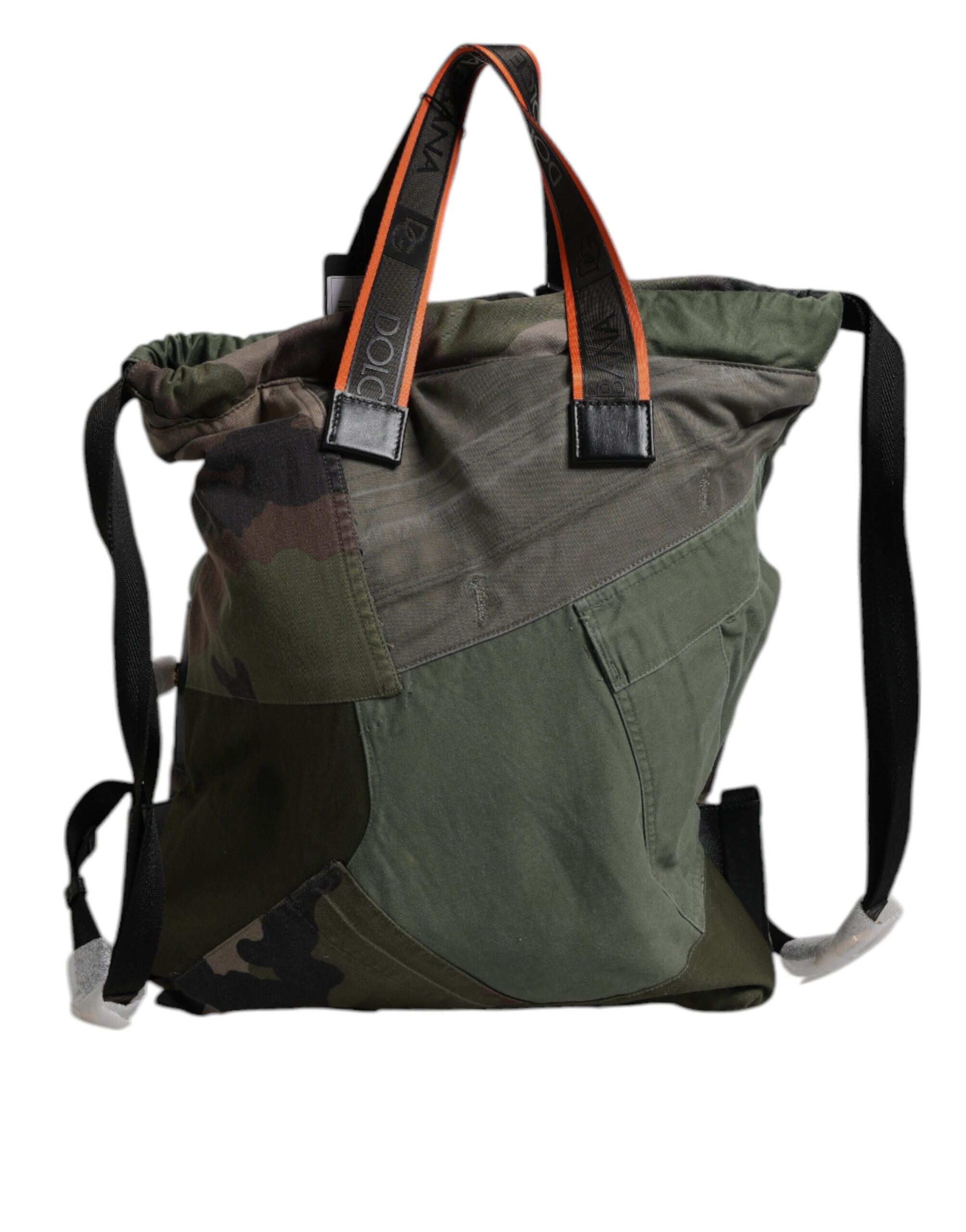 Dolce & Gabbana Military Green Patchwork Backpack Backpack Bag-3