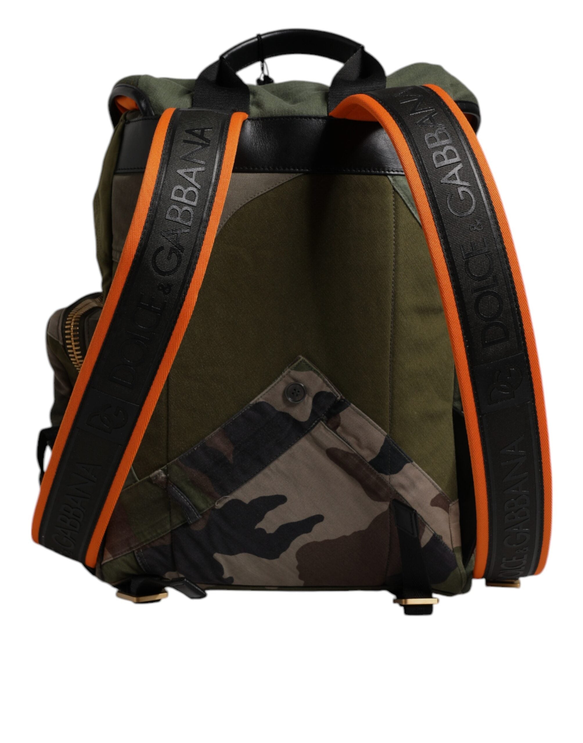 Dolce & Gabbana Military Green Patchwork Travel Backpack-3