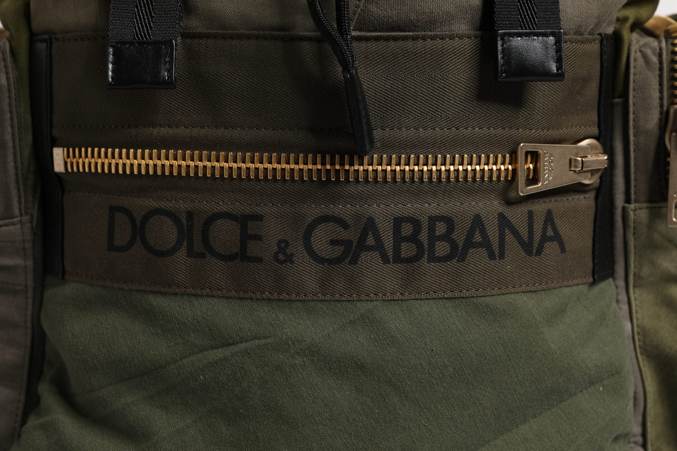 Dolce & Gabbana Military Green Patchwork Travel Backpack-7