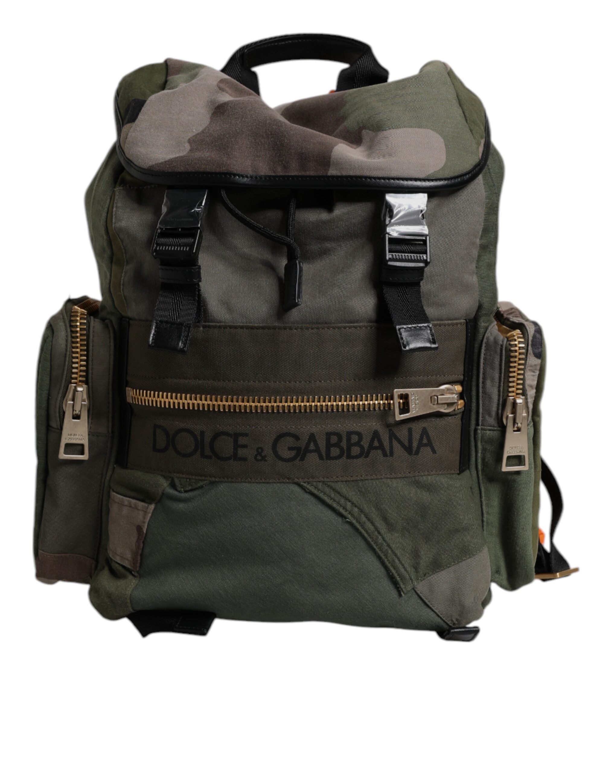 Dolce & Gabbana Military Green Patchwork Travel Backpack-6