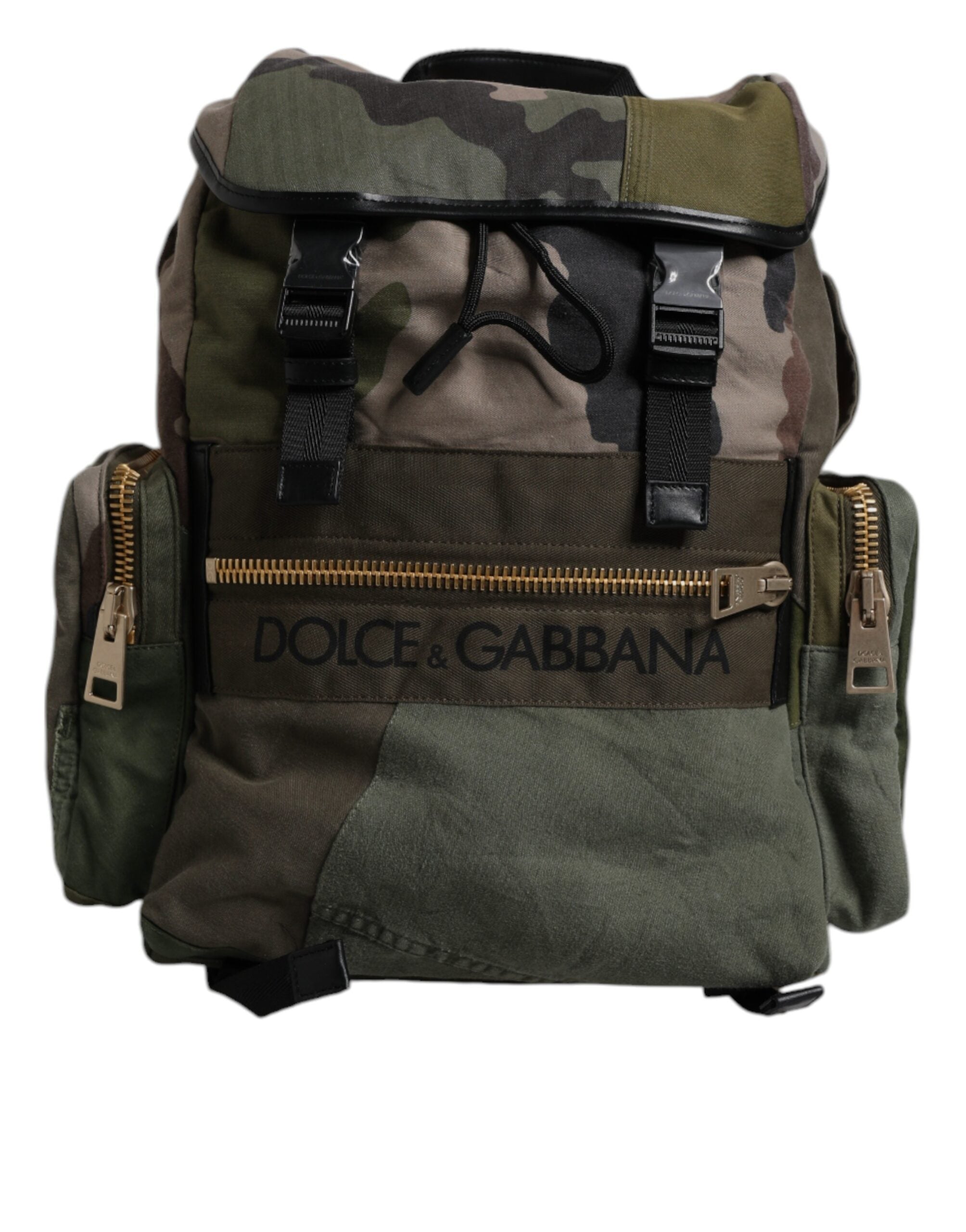 Dolce & Gabbana Militärgrünes Patchwork-Reiserucksacktasche-6