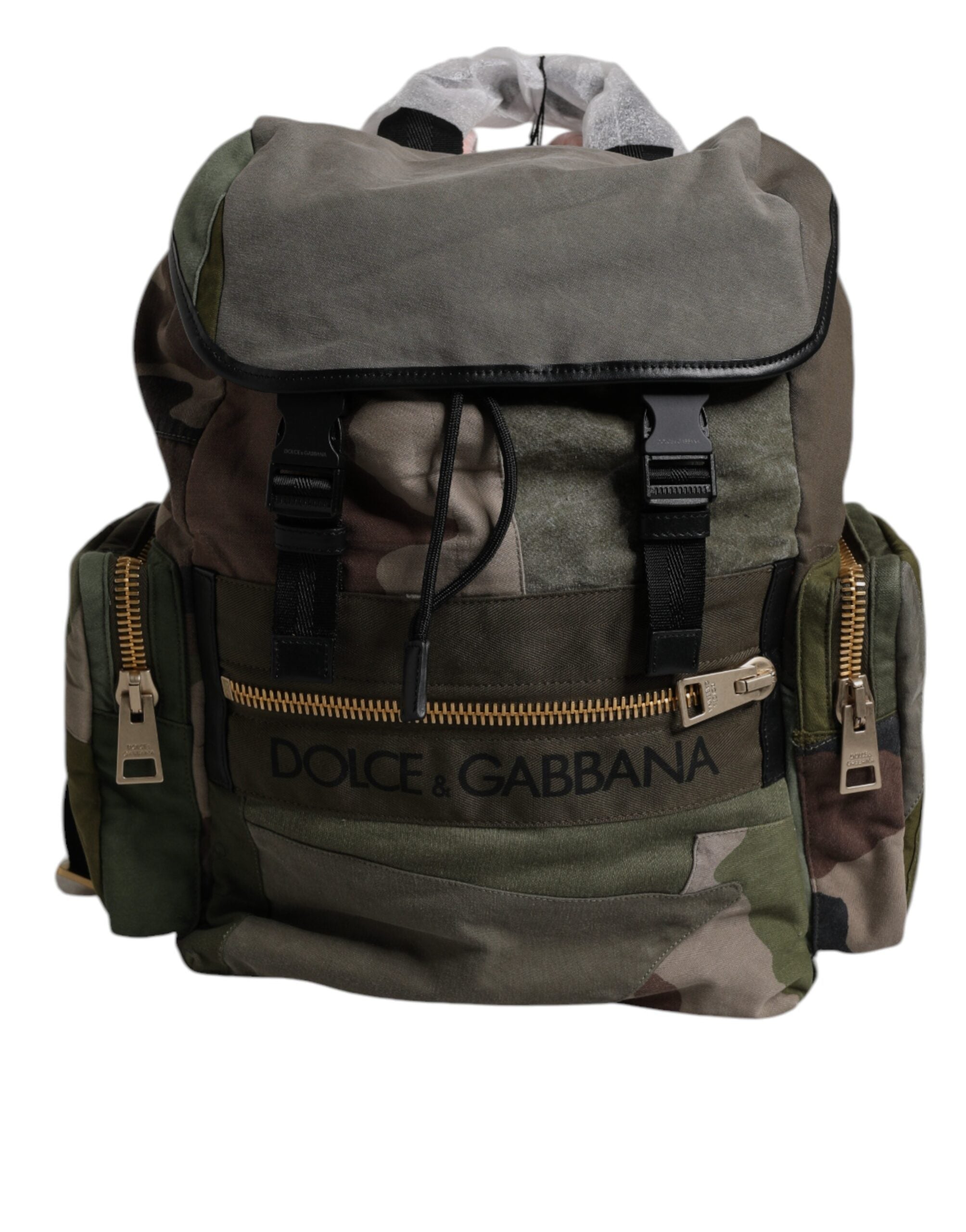 Dolce & Gabbana military green patchwork school backpack bag-1