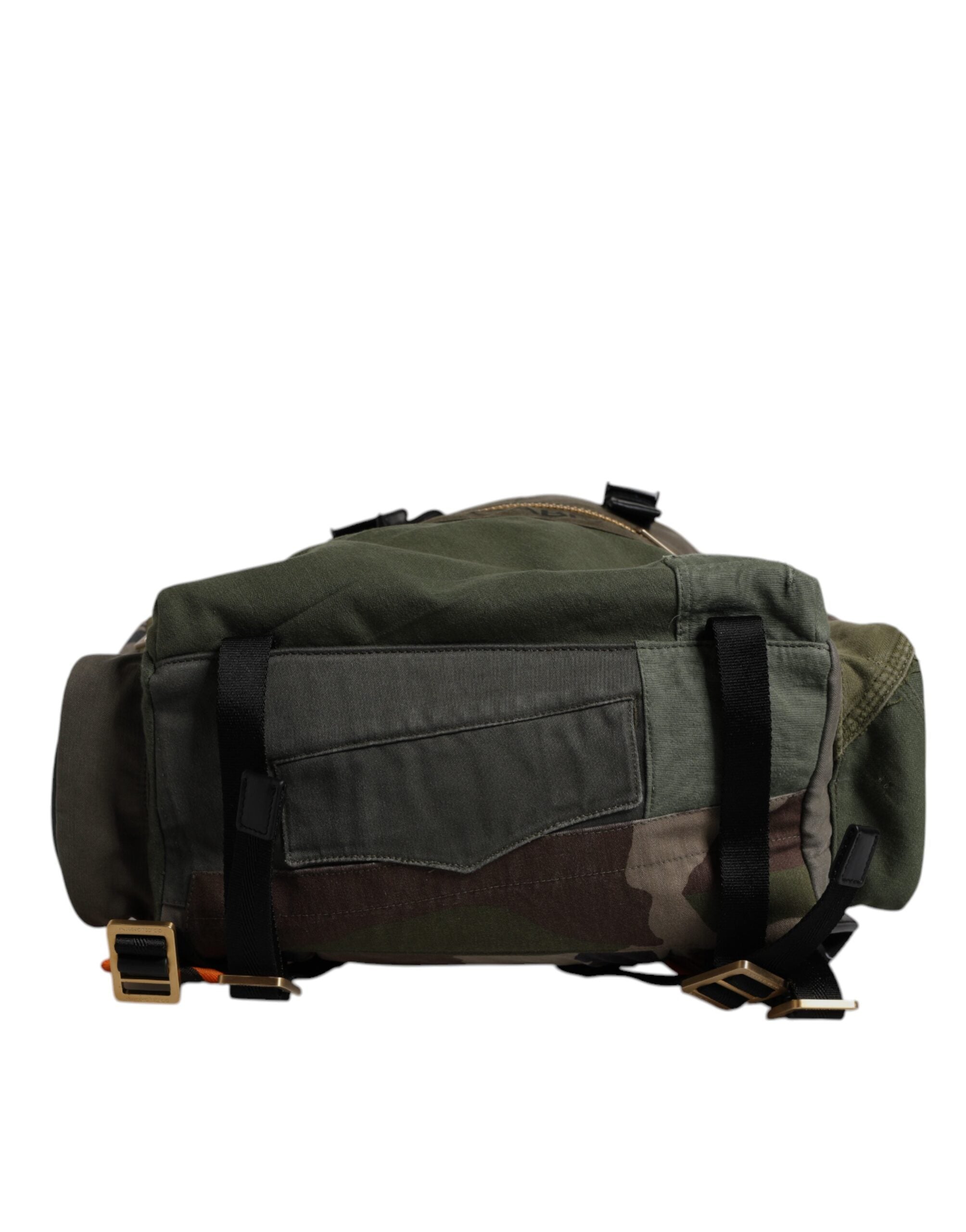 Dolce & Gabbana Military Green Patchwork Travel Backpack-4