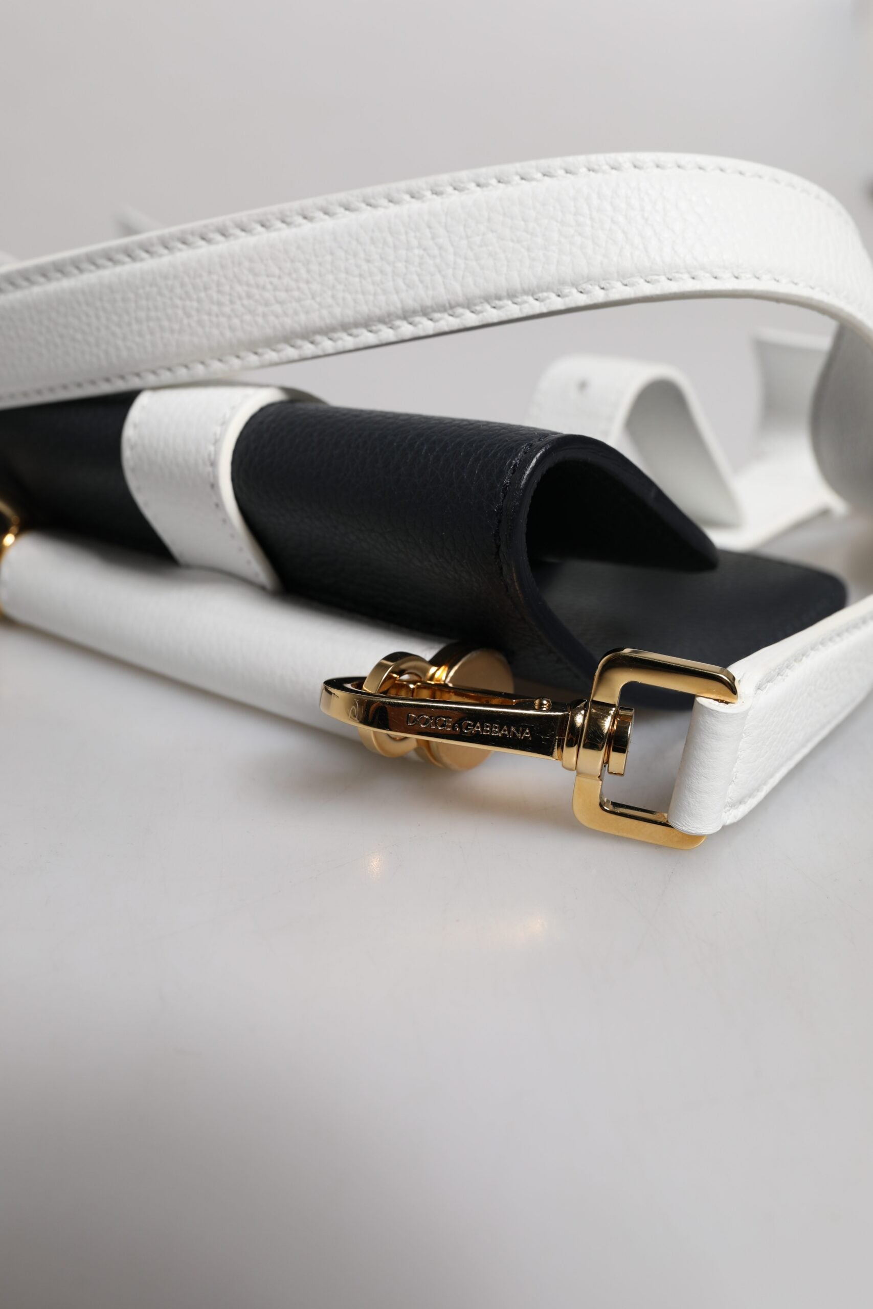 Dolce & Gabbana Blue and White Calfskin Crossbody Shoulder Bag-7