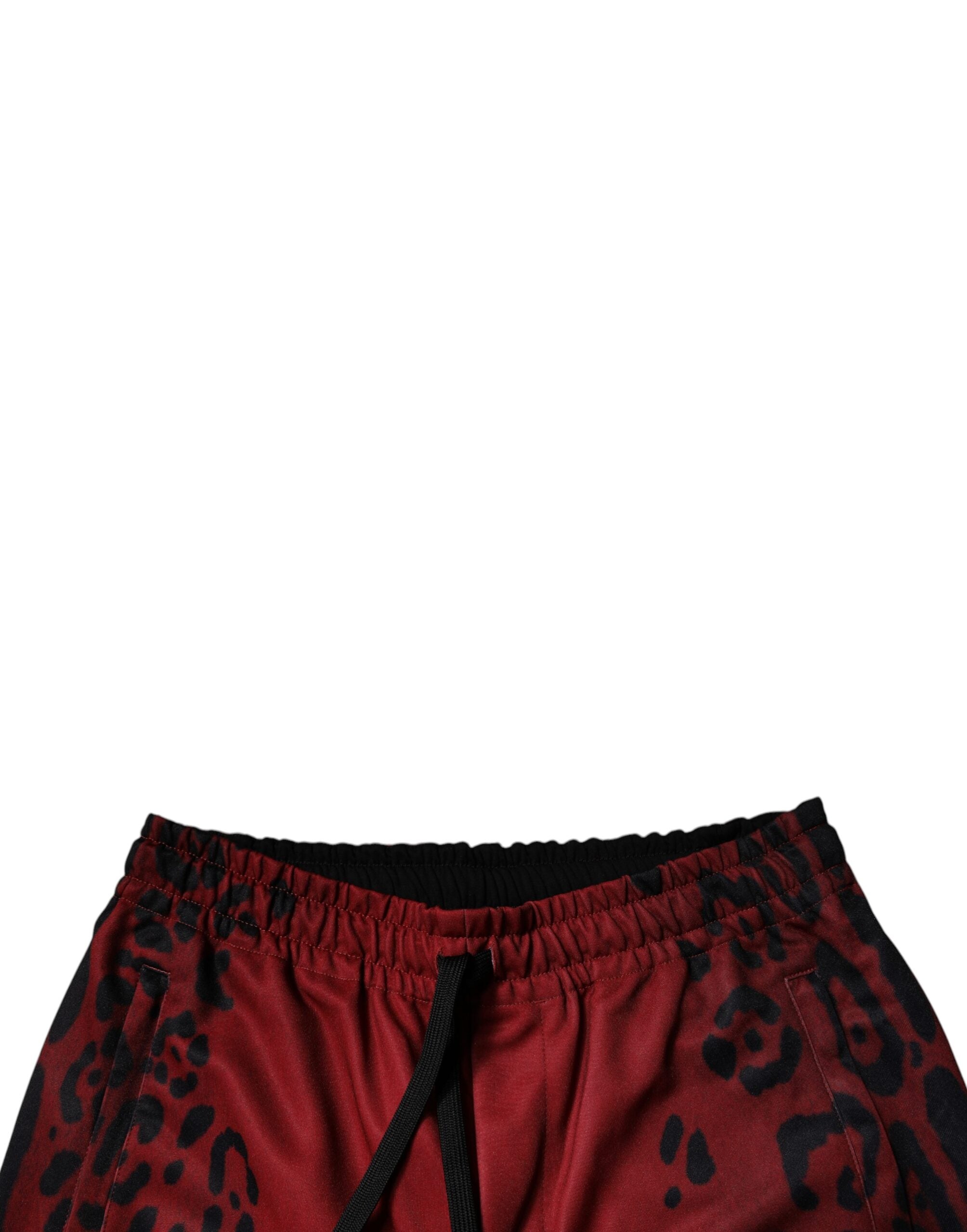 Pantalones deportivos de poliéster con estampado de leopardo rojo para hombre de Dolce & Gabbana-5