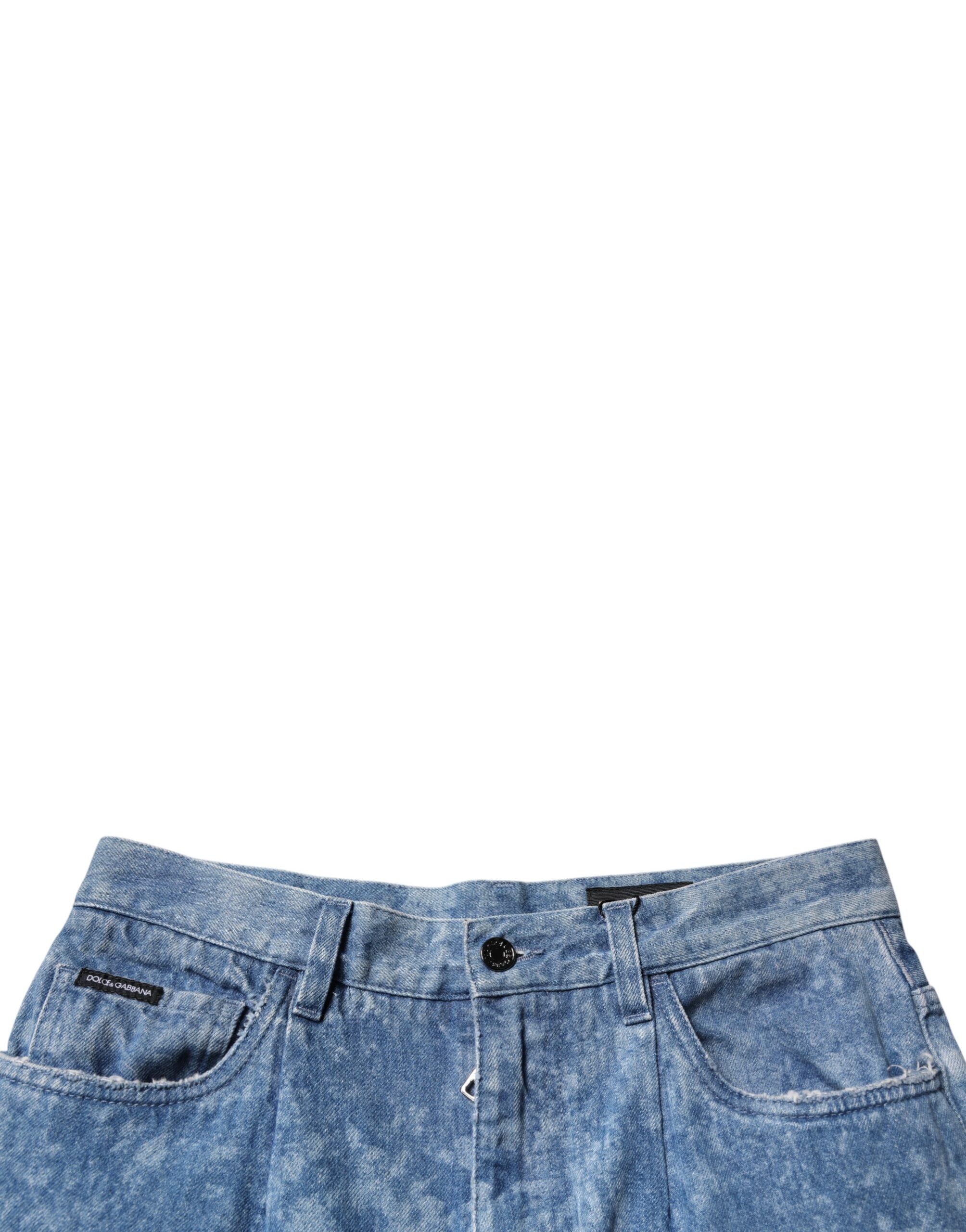 Dolce & Gabbana Blue Tie Dye Cotton Skinny Men's Denim Jeans-5
