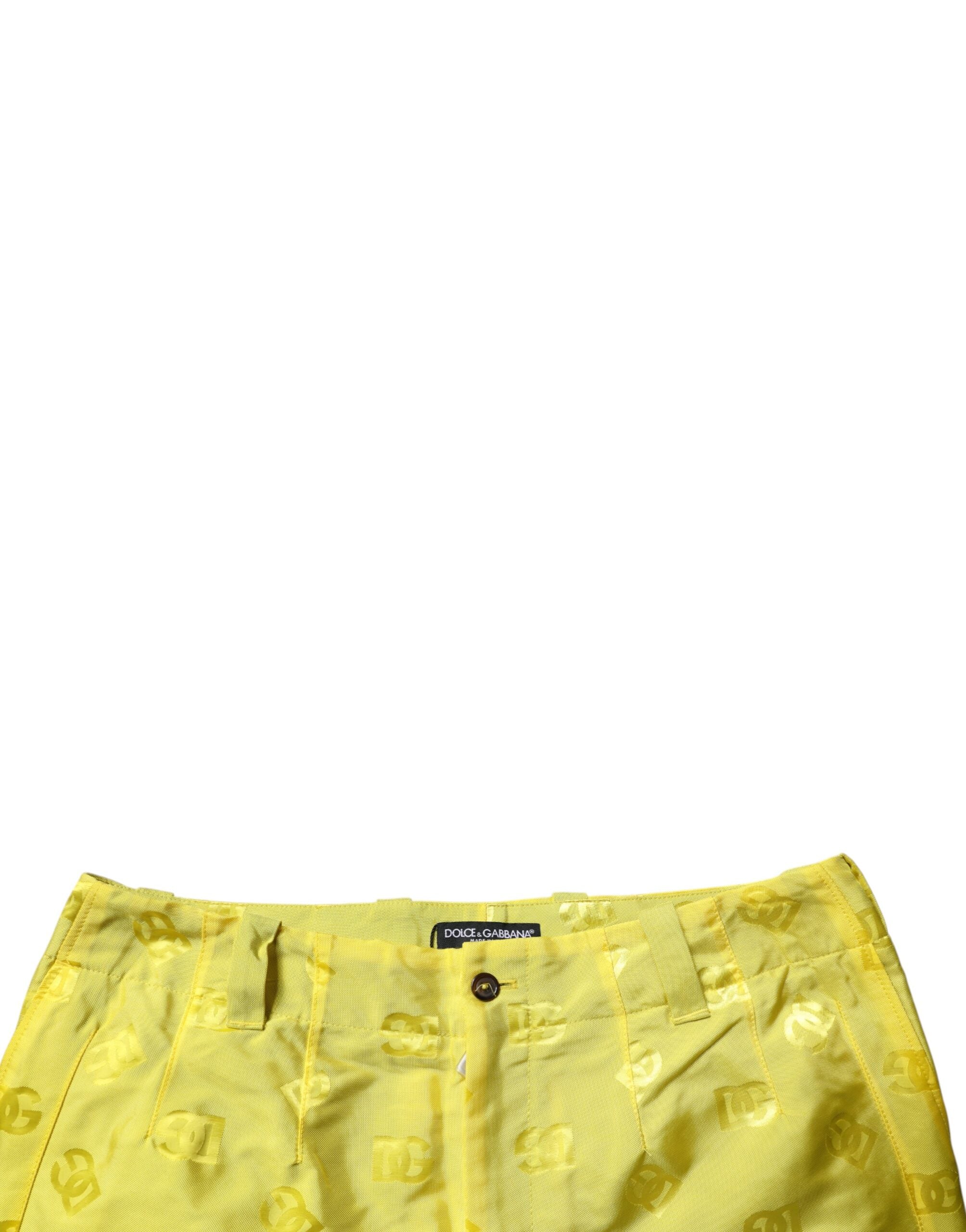 Dolce & Gabbana Gelbe DG Monogram Polyester-Hose-5